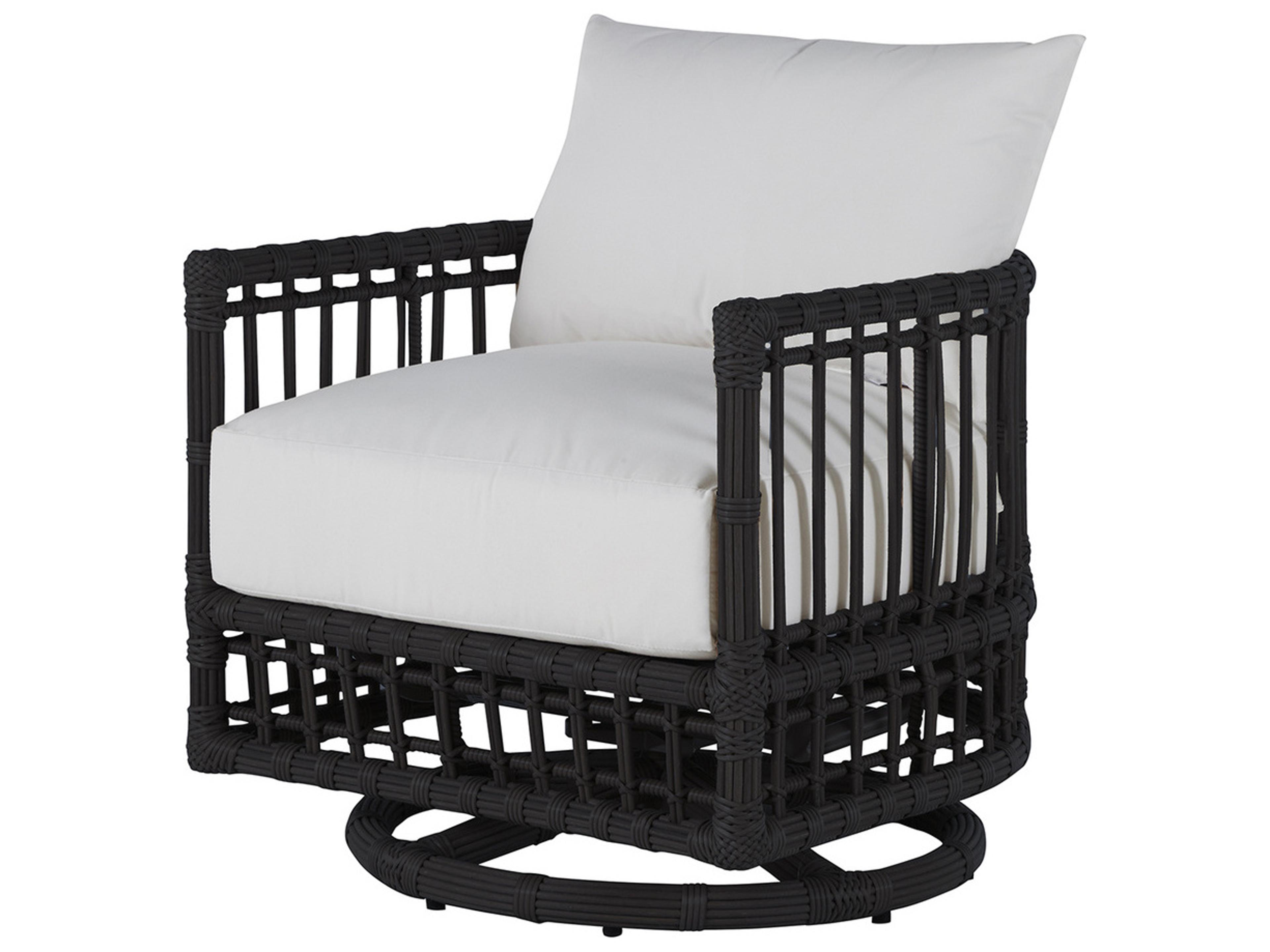 Summer Classics Newport Wicker Barrel Swivel Outdoor Patio Lounge Chair