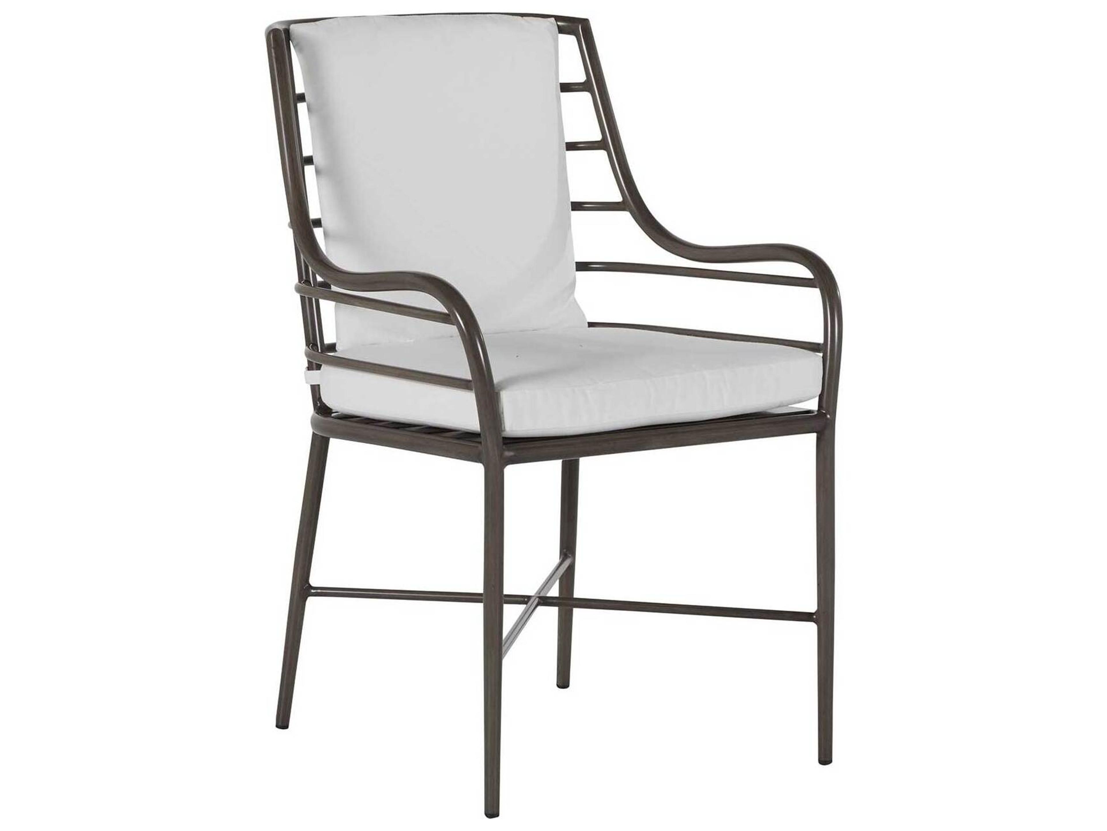 Summer Classics Carmel Wrought Aluminum Slate Gray Outdoor Dining Arm Chair