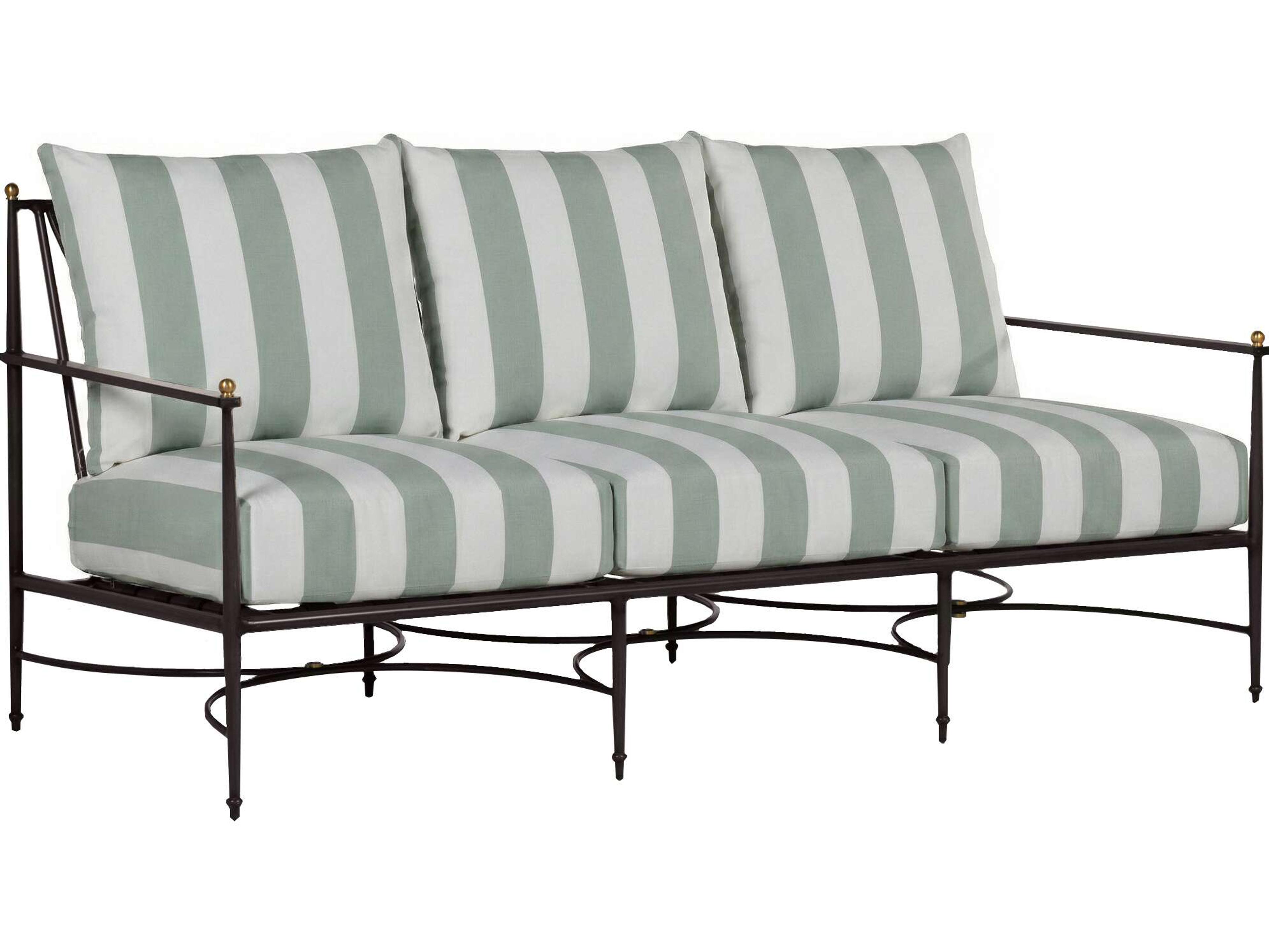 Summer Classics Roma Quick Ship Wrought Aluminum Cushion Sofa