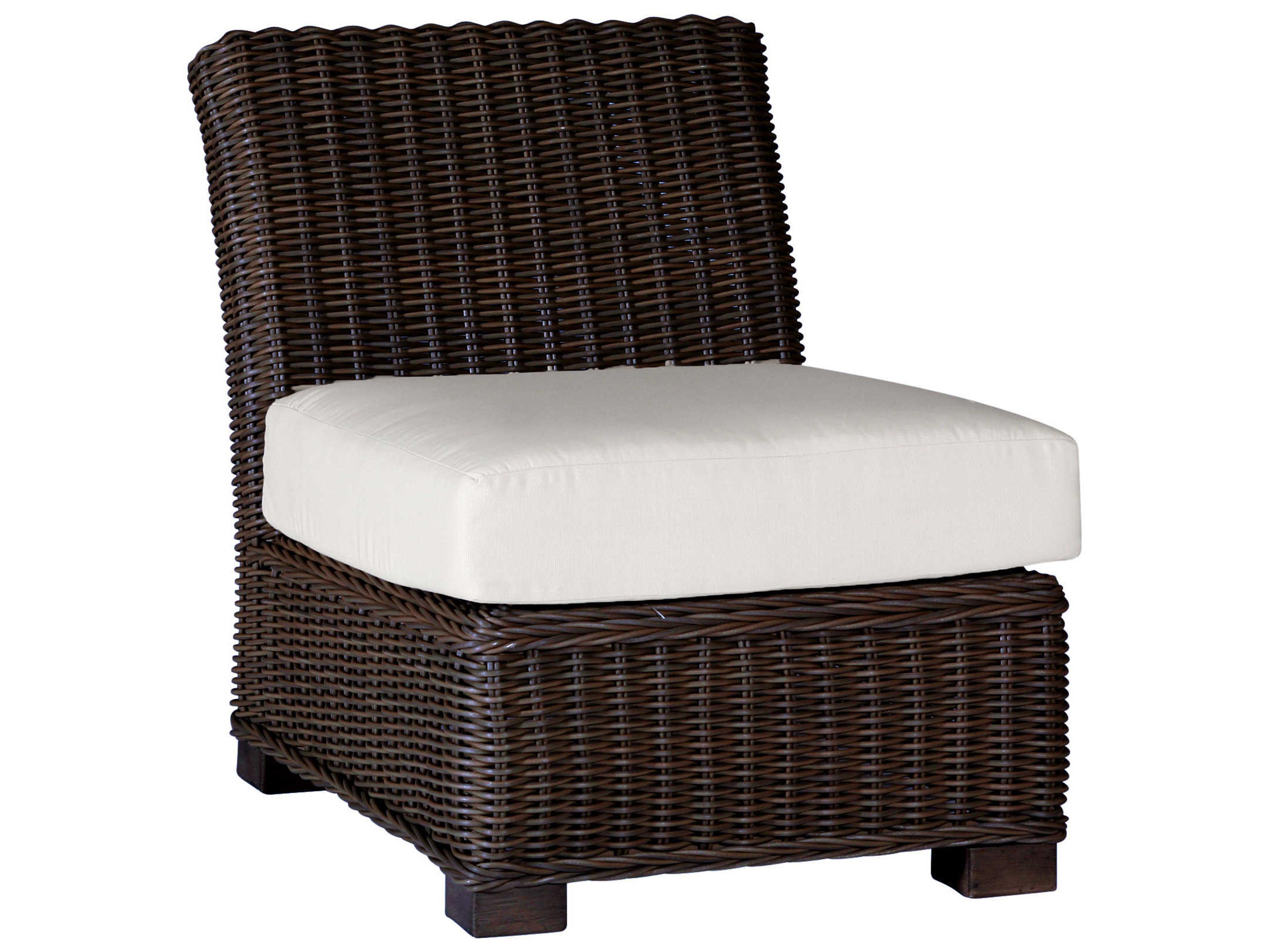 Rustic Wicker Modular Outdoor Patio Lounge Chair with Cushion