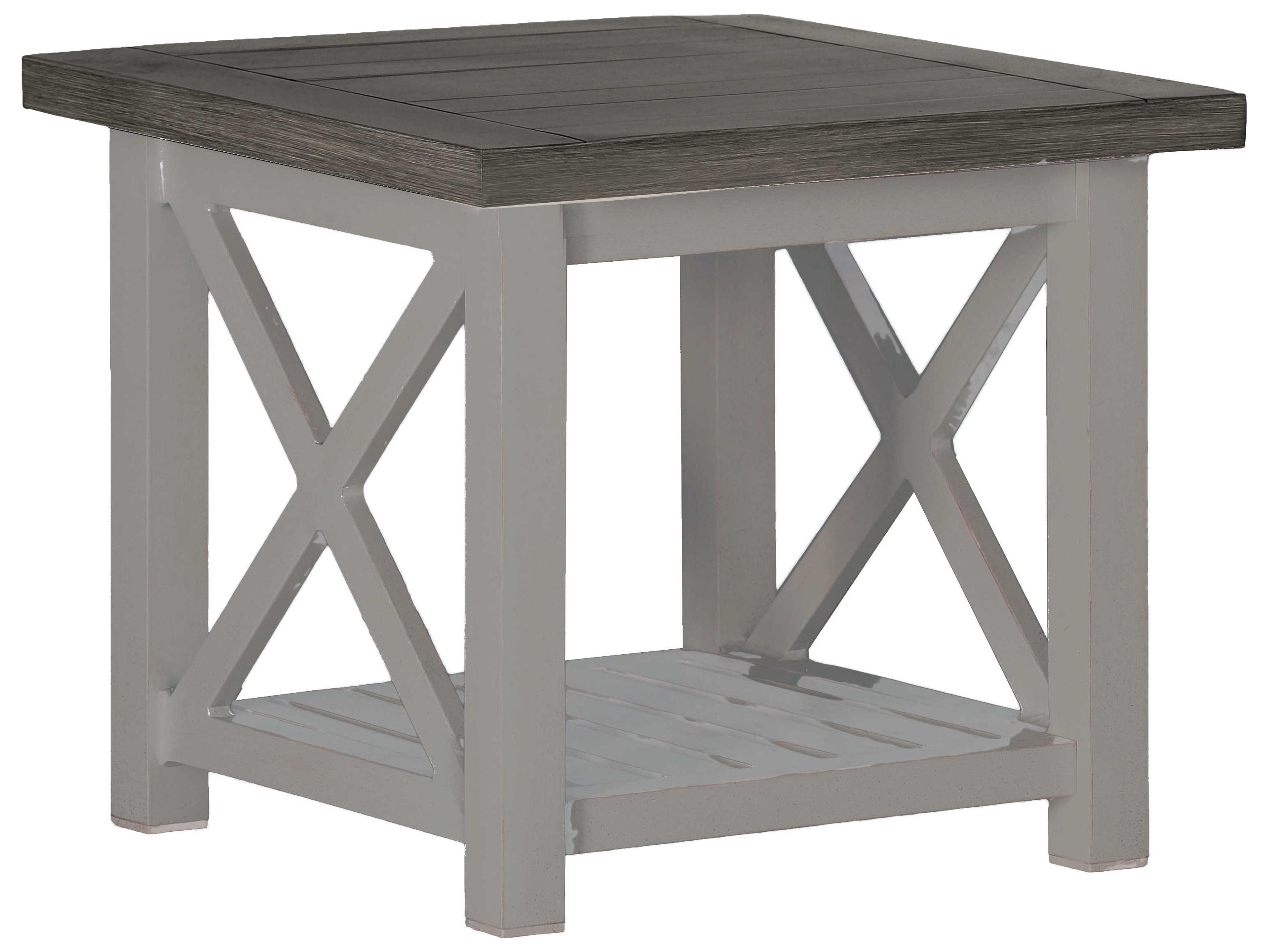 Summer Classics Cahaba Slate Grey Aluminum Square Outdoor Patio End Table