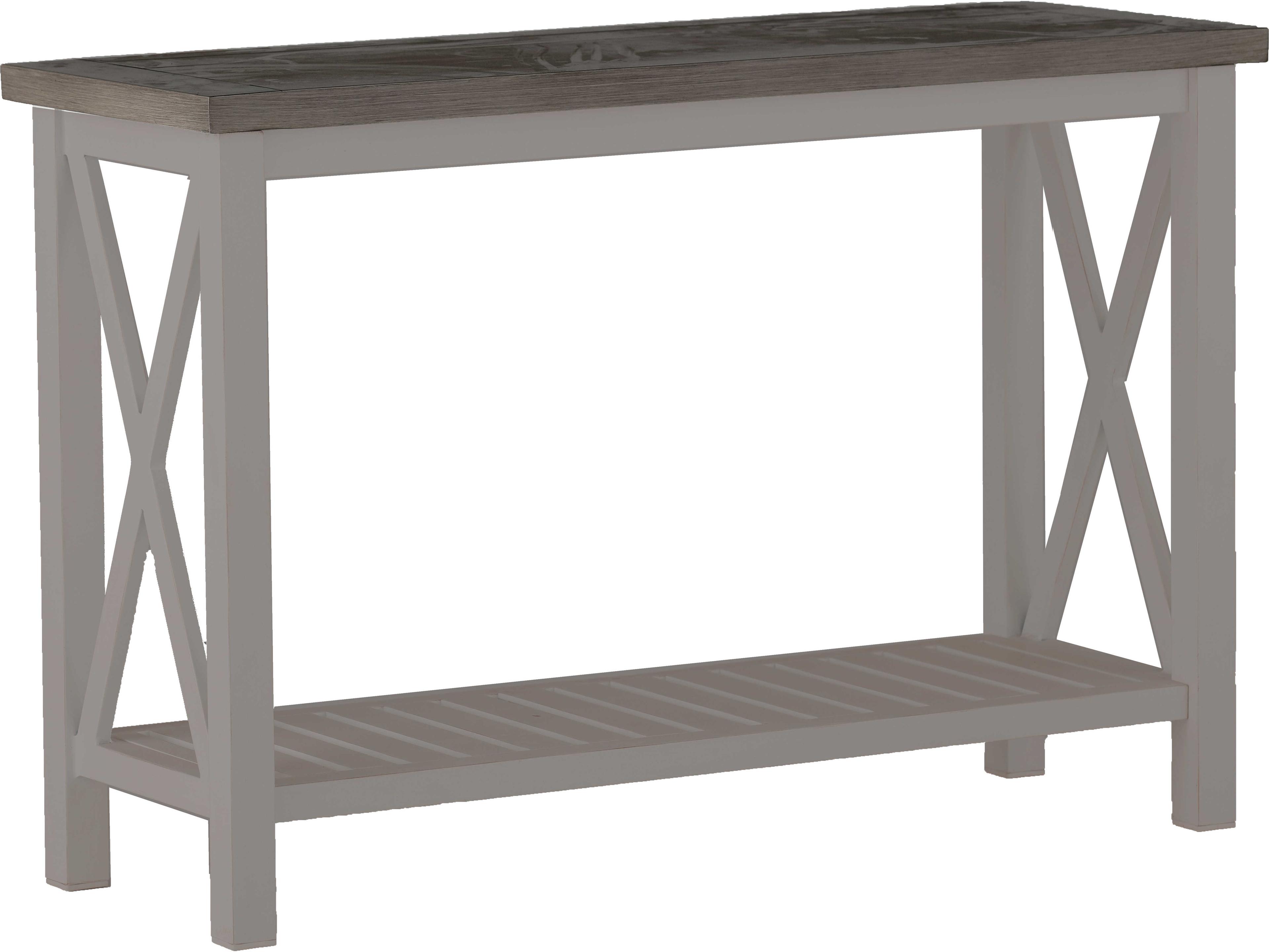 Summer Classics Cahaba Slate Grey Aluminum Rectangular Outdoor Patio Console Table