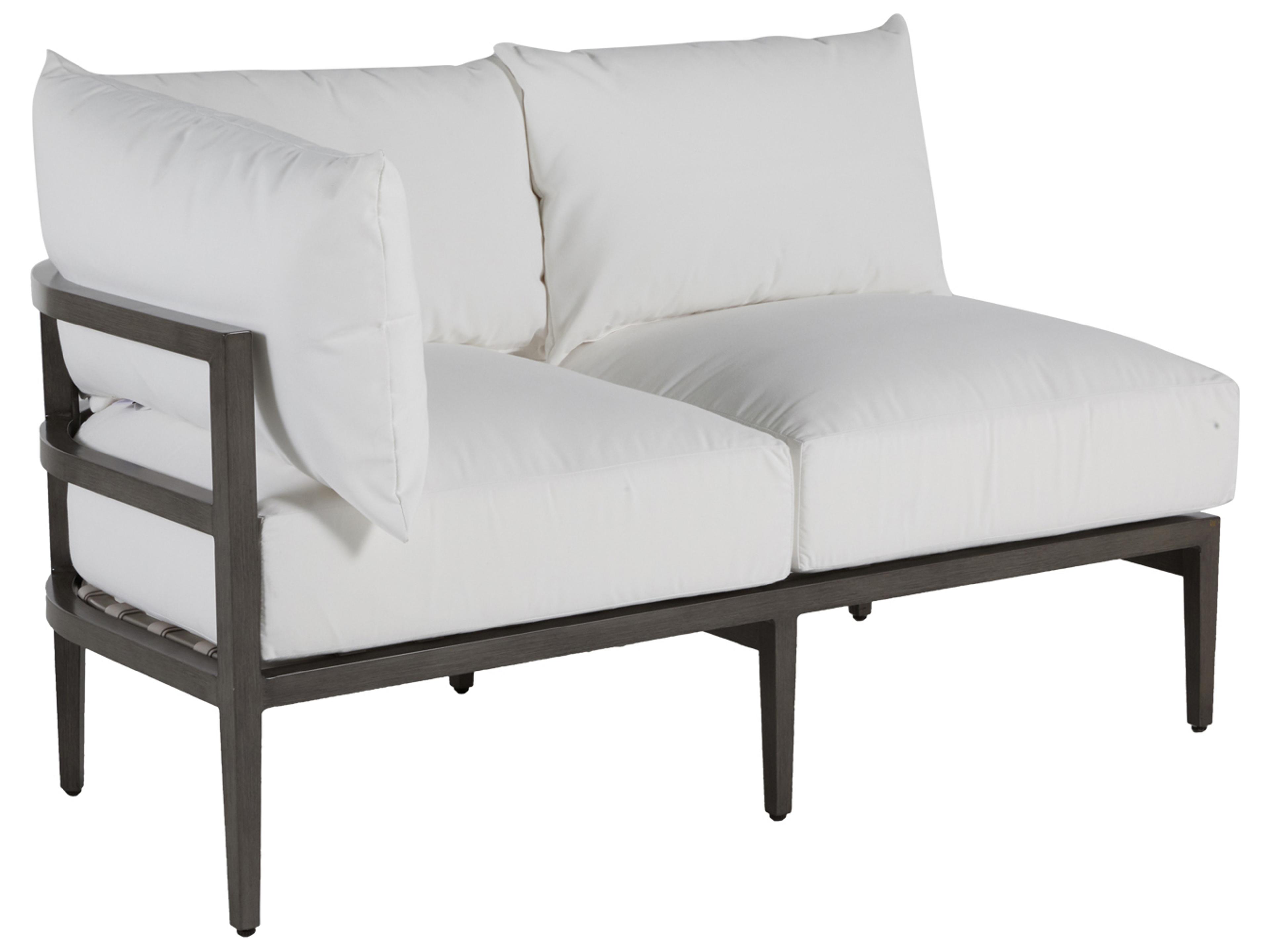 Santa Barbara Aluminum Slate Grey Left Arm Patio Loveseat