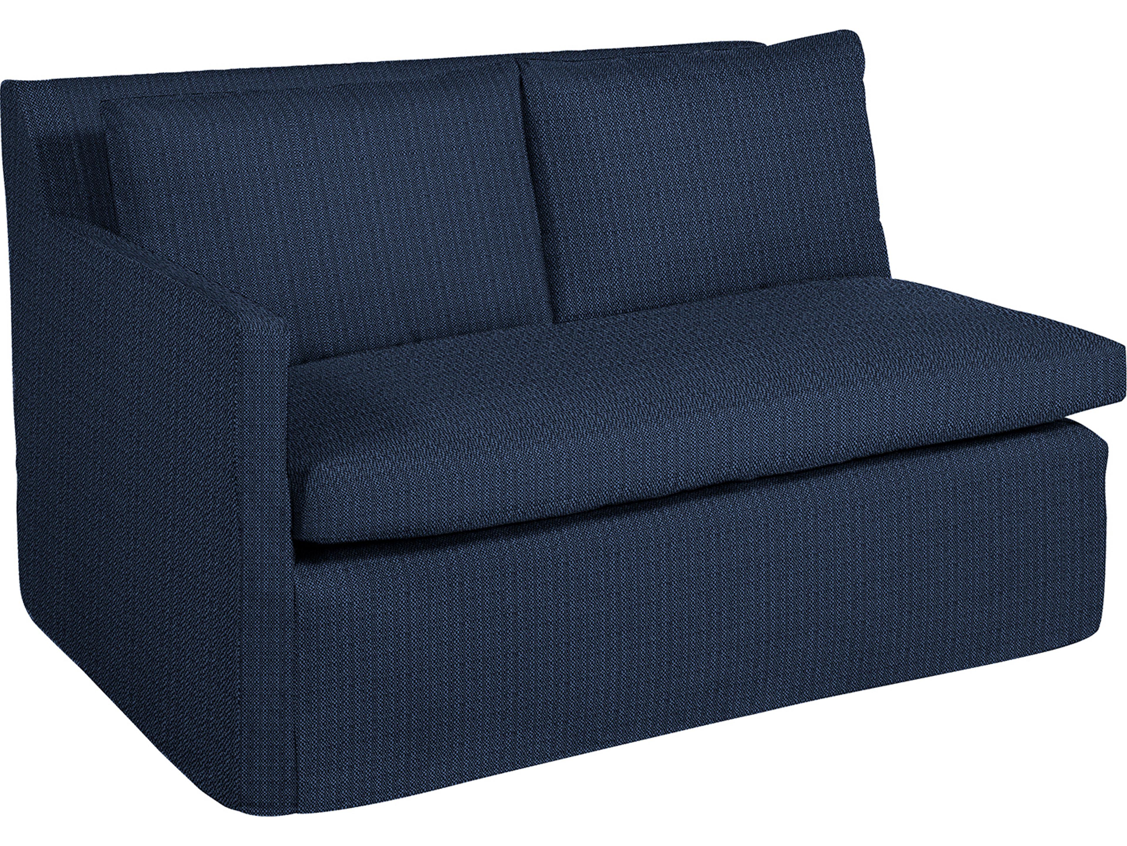 Nora Outdoor Left Arm Facing Loveseat in Grid Cloth Mist