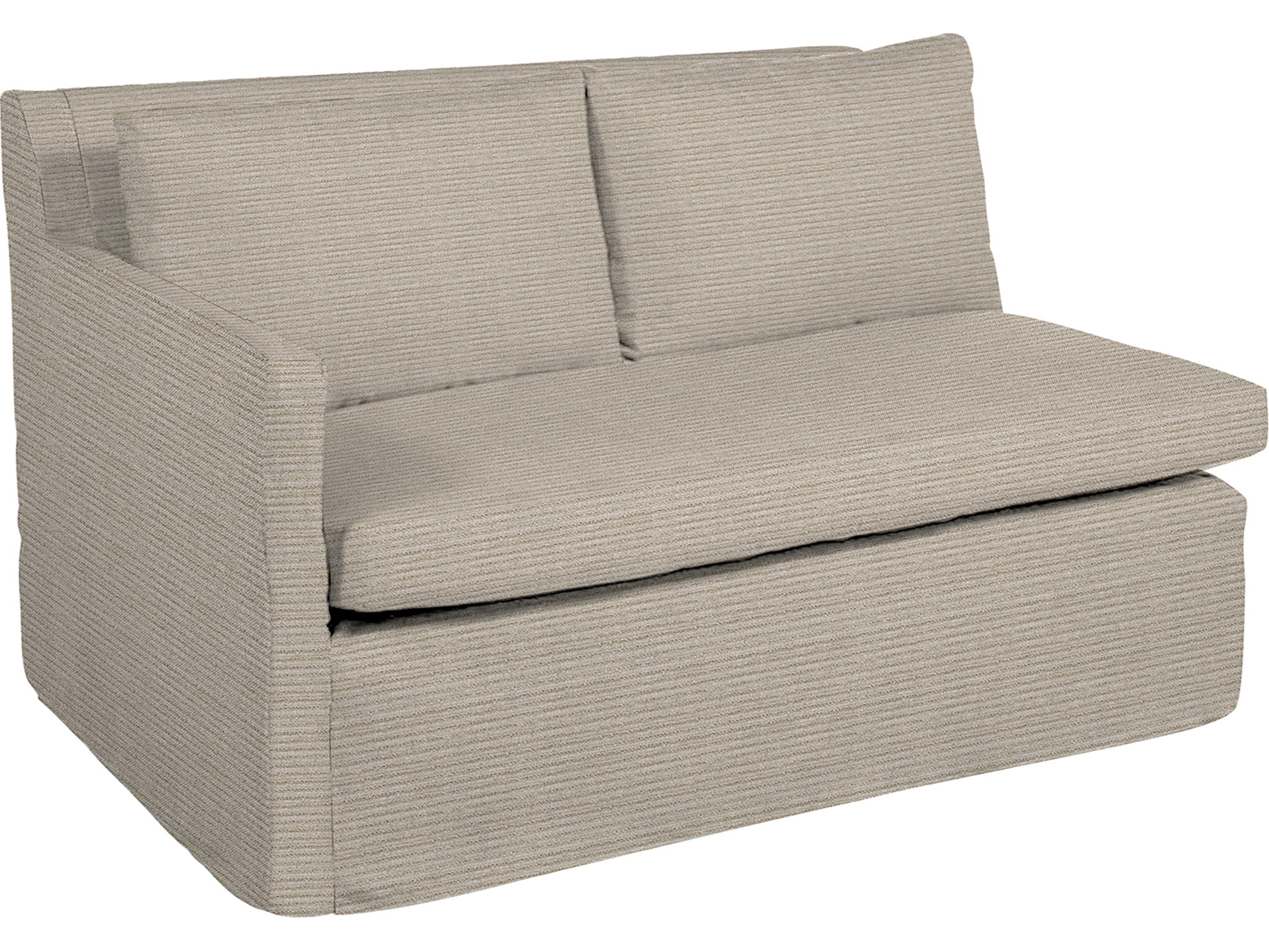 Nora Outdoor Left Arm Facing Loveseat in Washboard Mist