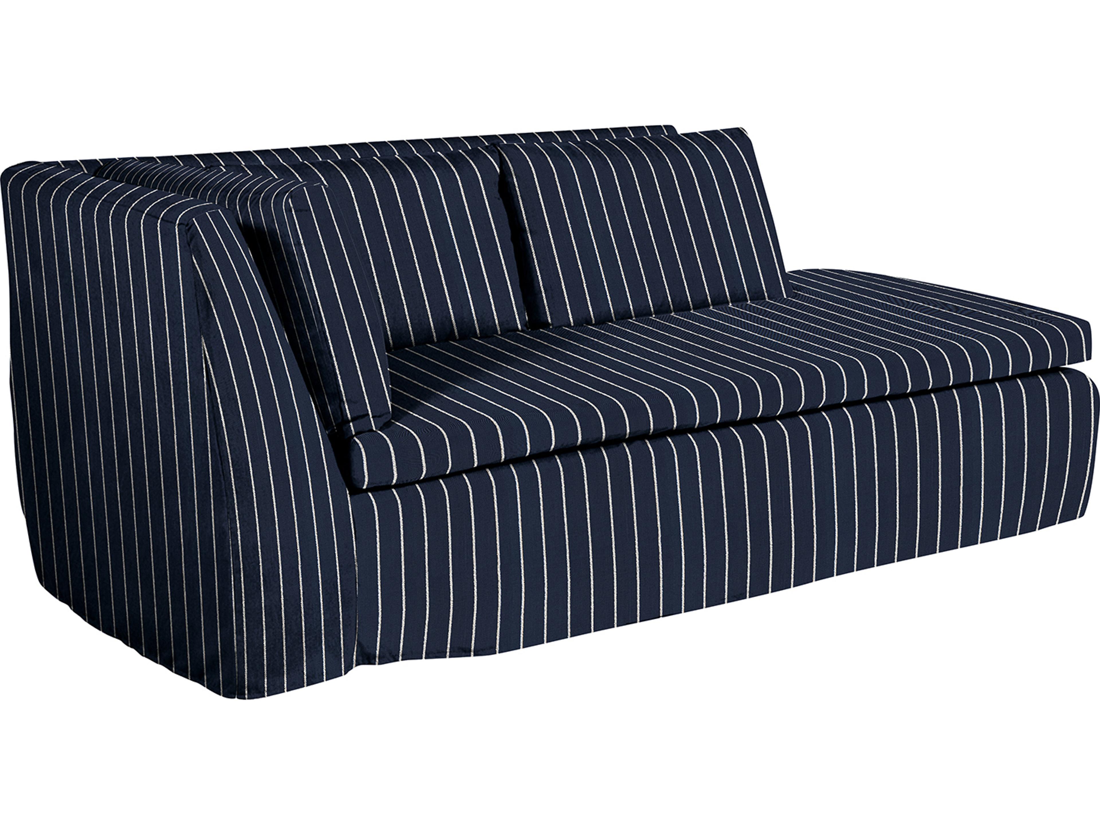 Summer Classics Nora Outdoor Right Arm Facing Chaise in Sailor Stripe Indigo