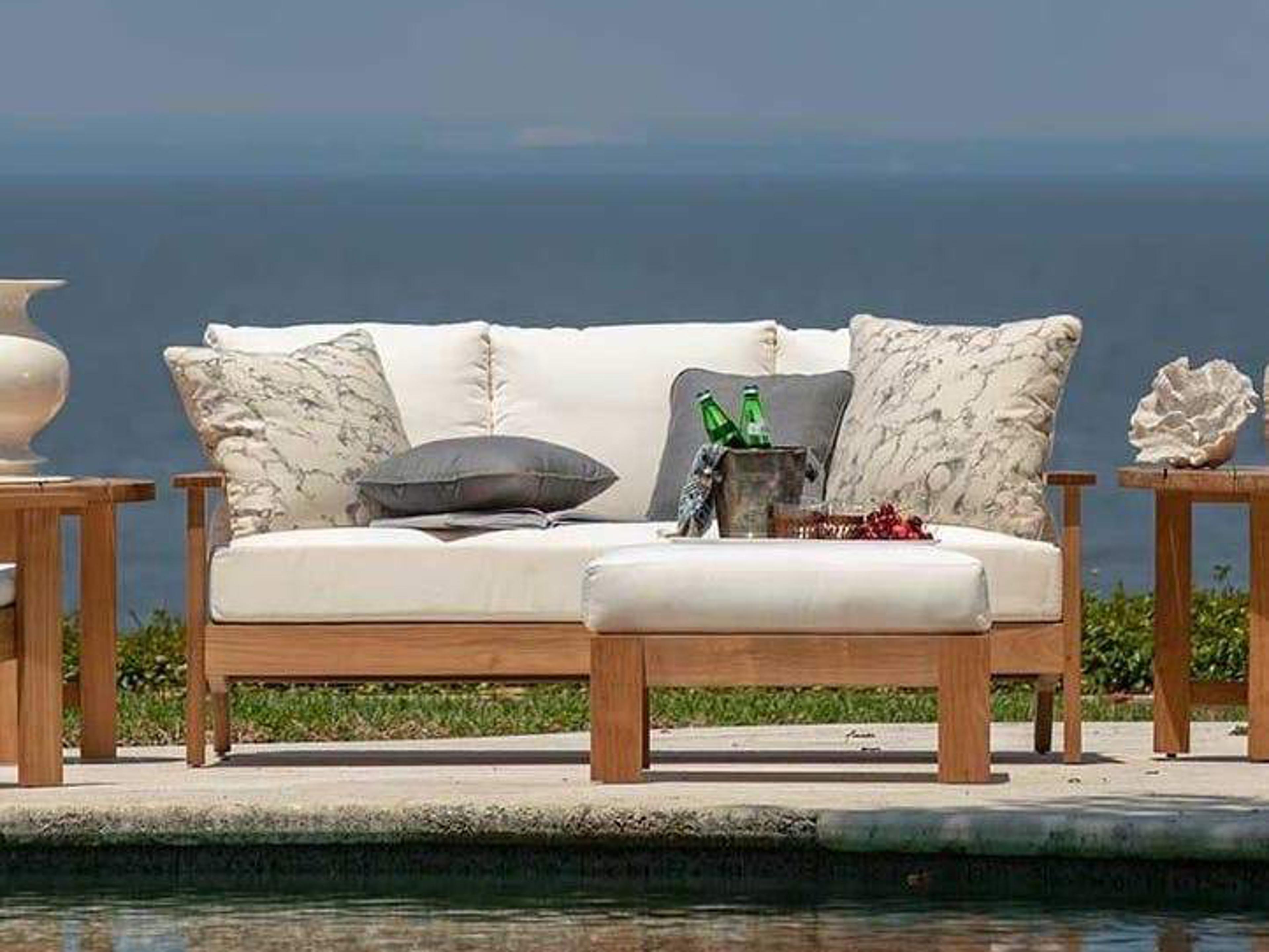 Summer Classics Ashland Teak Cushion Outdoor Patio Lounge Set