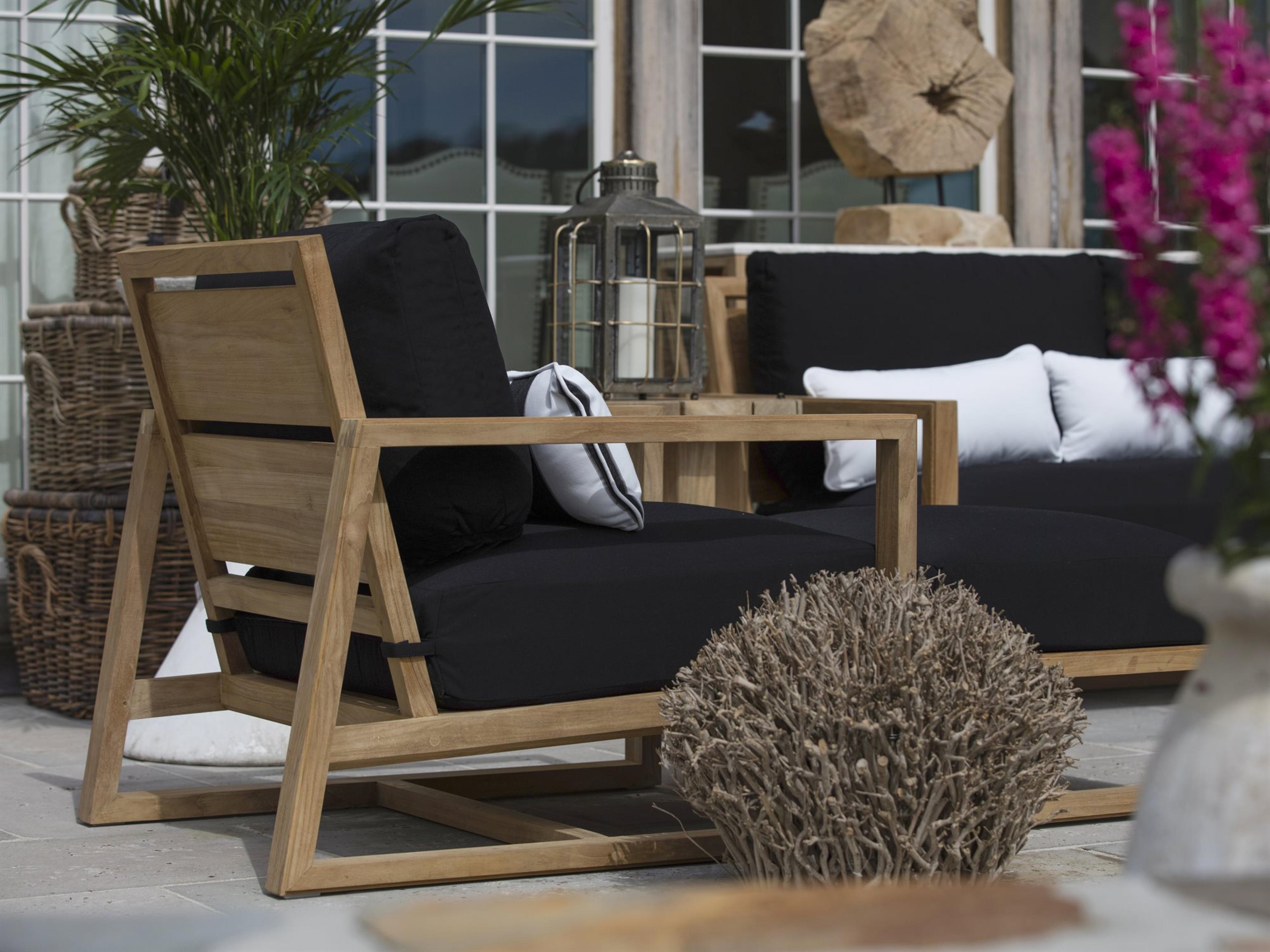 Summer Classics Avondale Teak Cushion Outdoor Patio Lounge Set