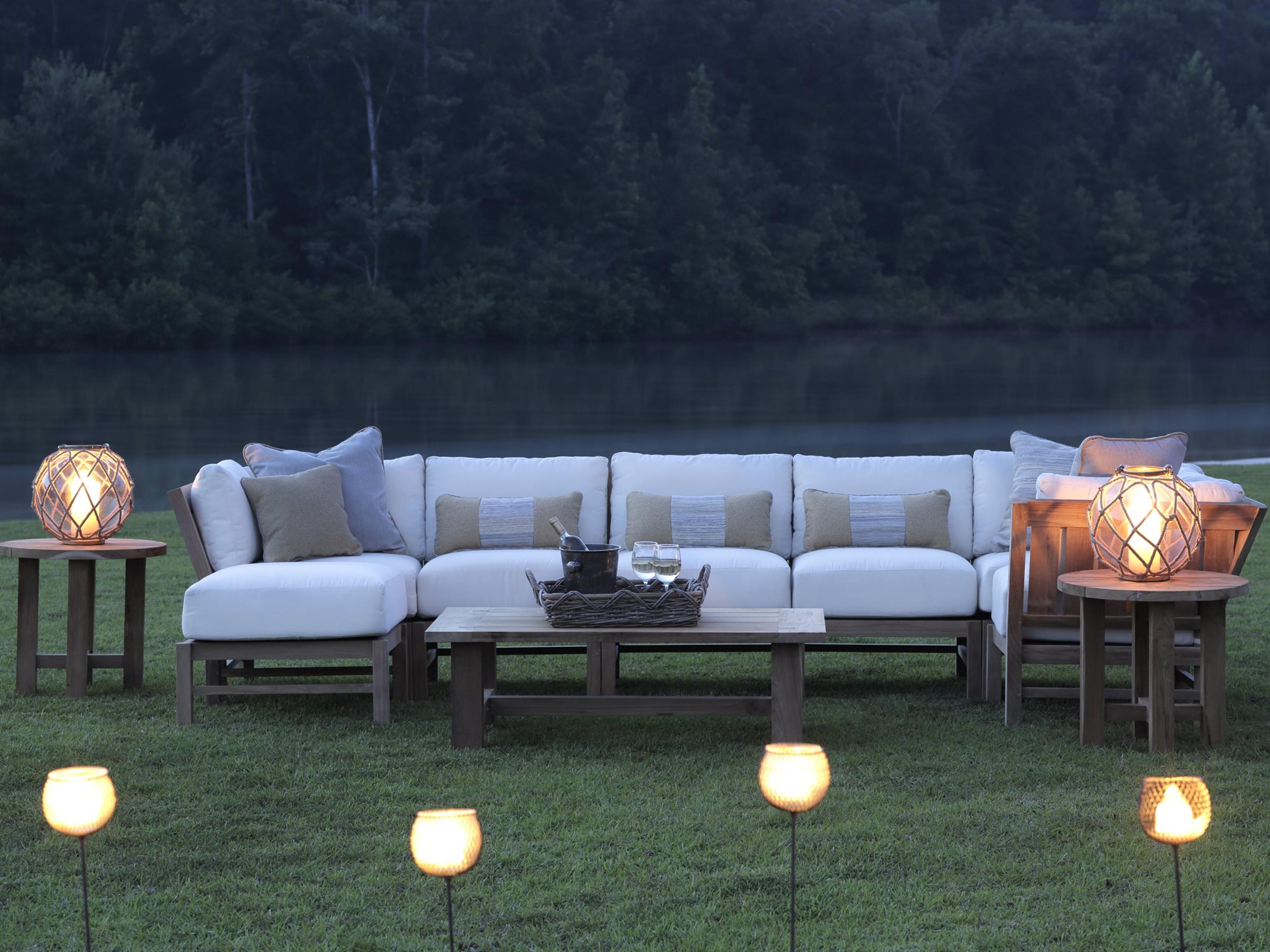 Summer Classics Club Teak Sectional Patio Lounge Set