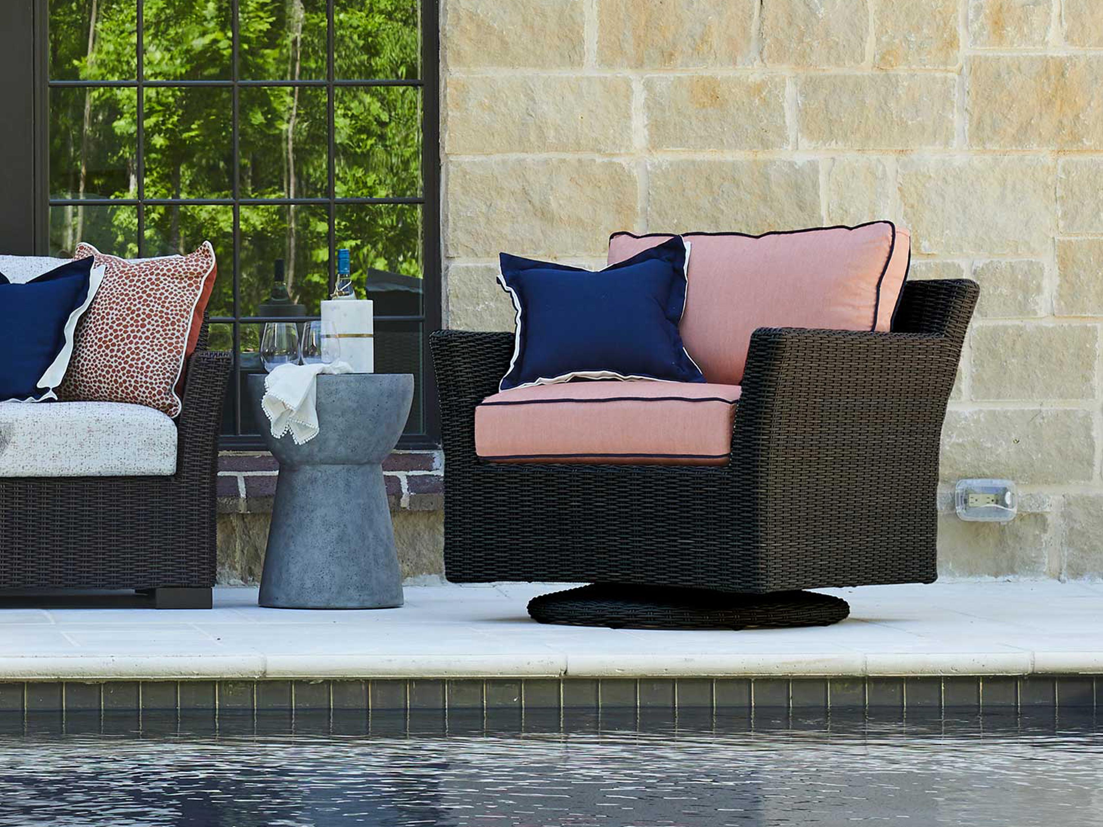 Summer Classics Club Woven Wicker Cushion Outdoor Patio Lounge Set