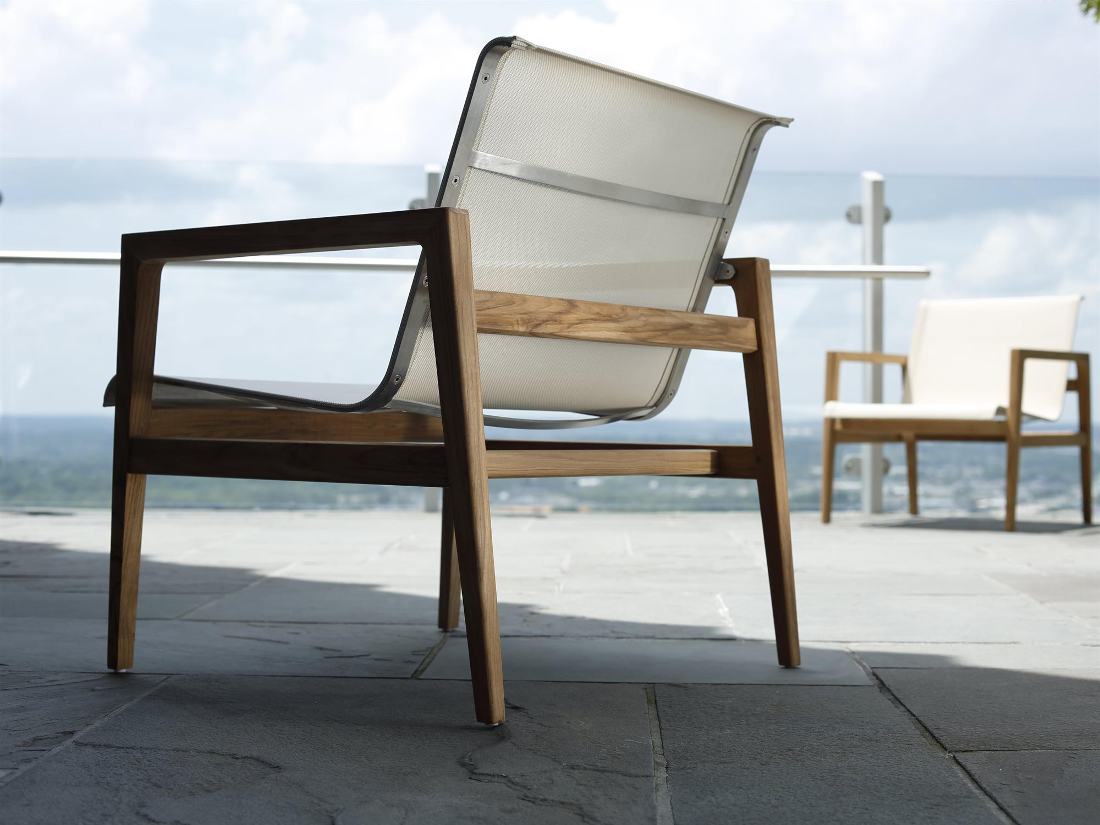 Summer Classics Coast Teak Sling Patio Lounge Set