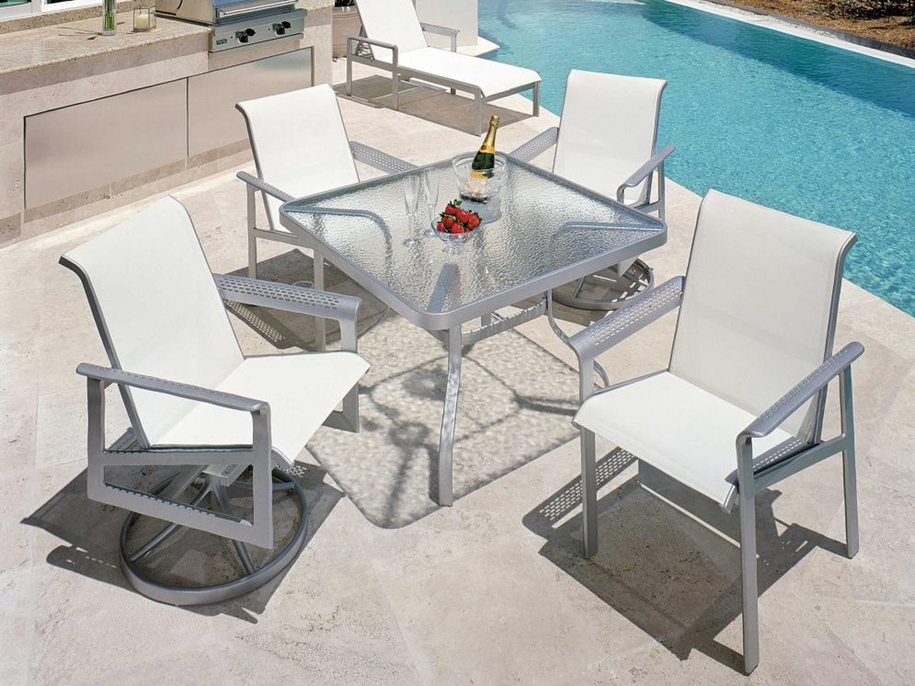 Suncoast South Beach Sling Aluminum Outdoor Patio Dining Set