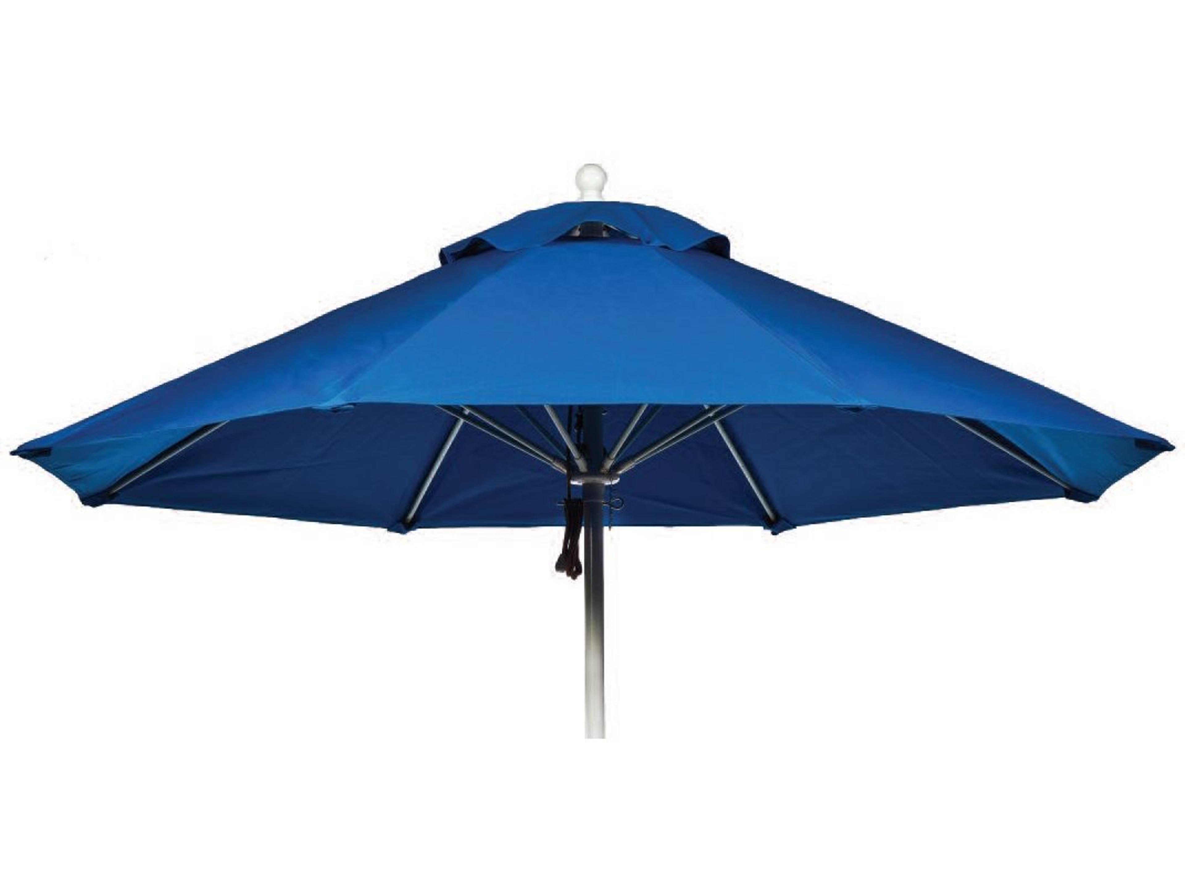 Suncoast Commercial Silver Aluminum 7.5 Foot Square Market Strong Pulley Lift Patio Umbrella