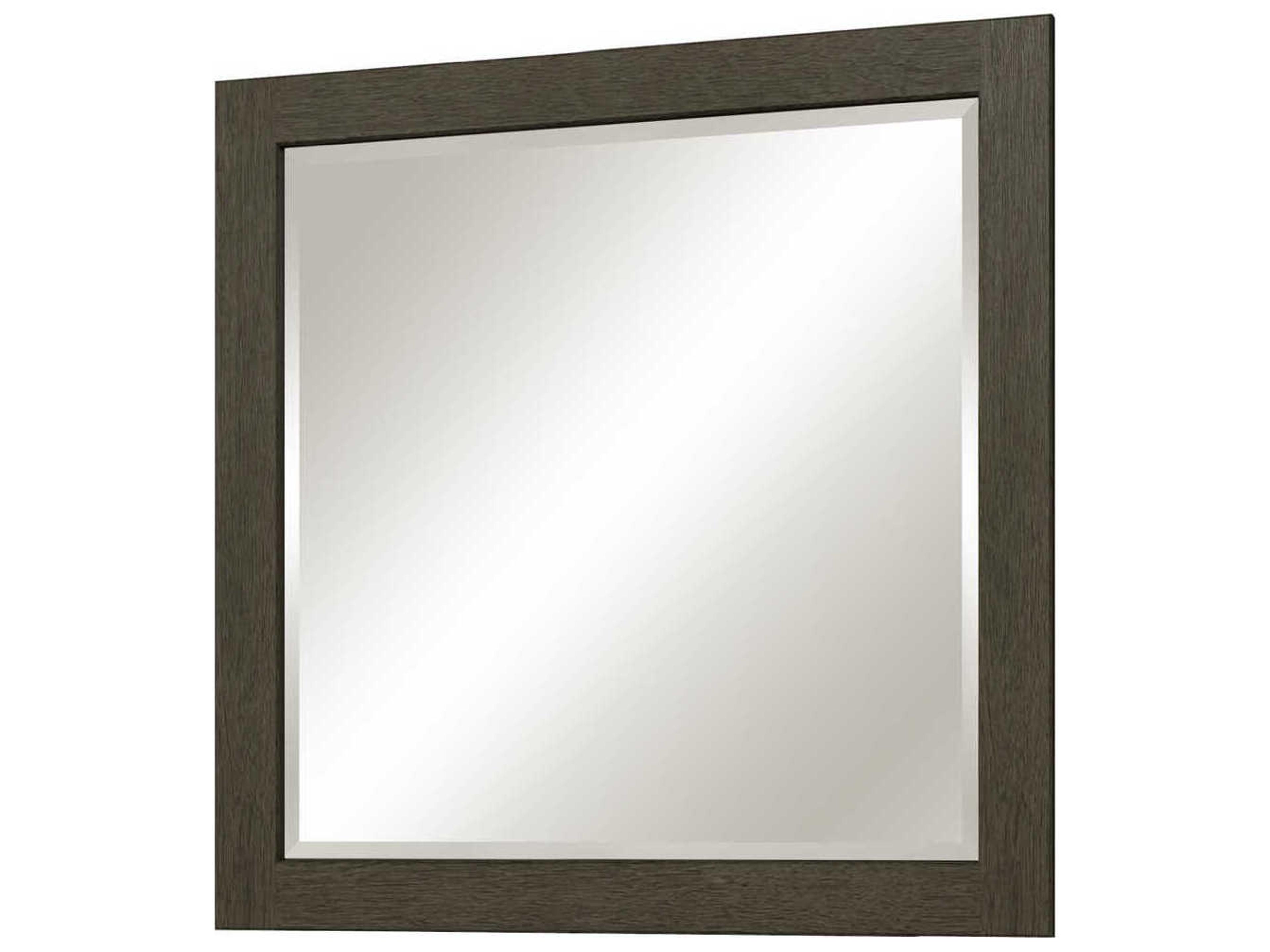 Sunny Wood Livingstone Shale Grey Wall Mirror Square