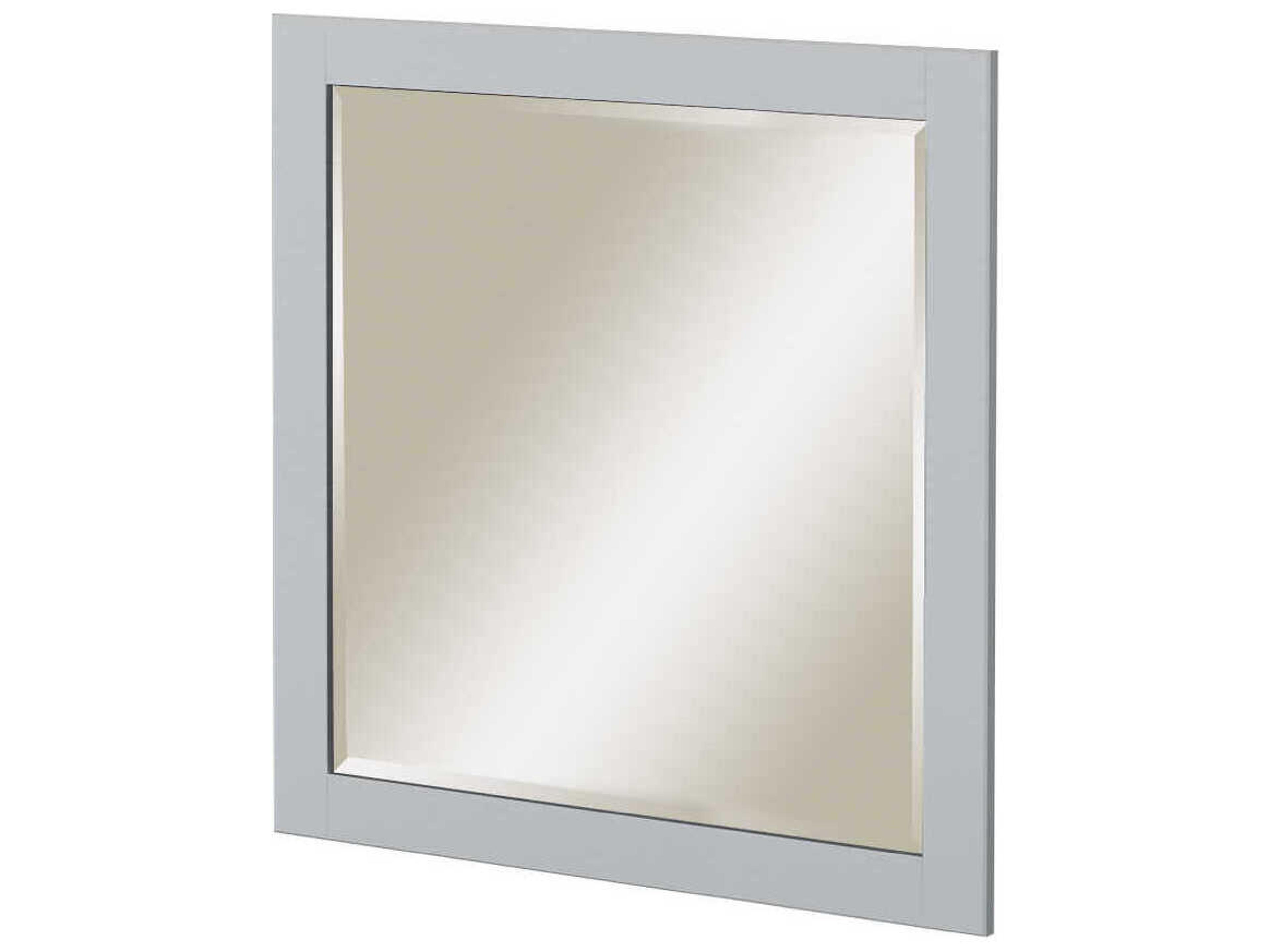 Sunny Wood Shaker Hill Designer White Wall Mirror Square