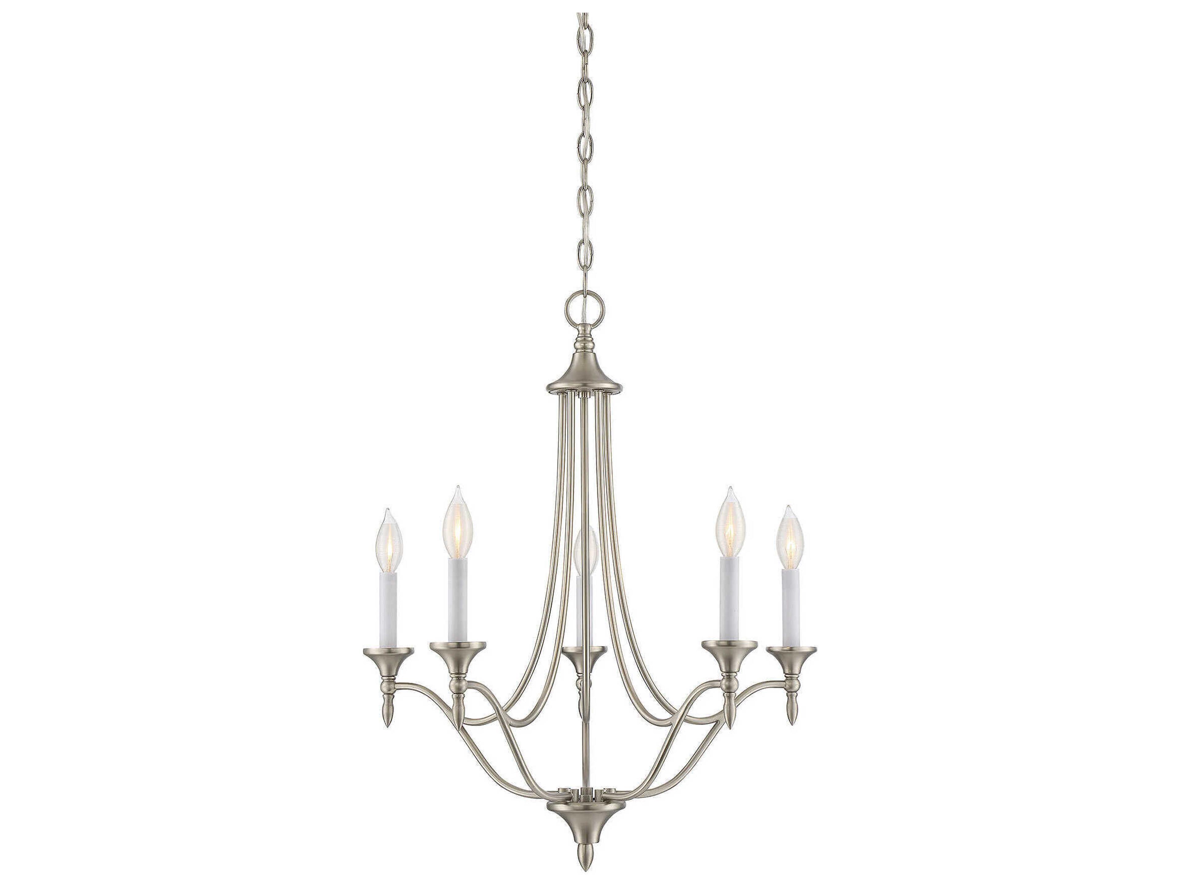 Savoy House Herndon 5-Light Satin Nickel Candelabra Chandelier