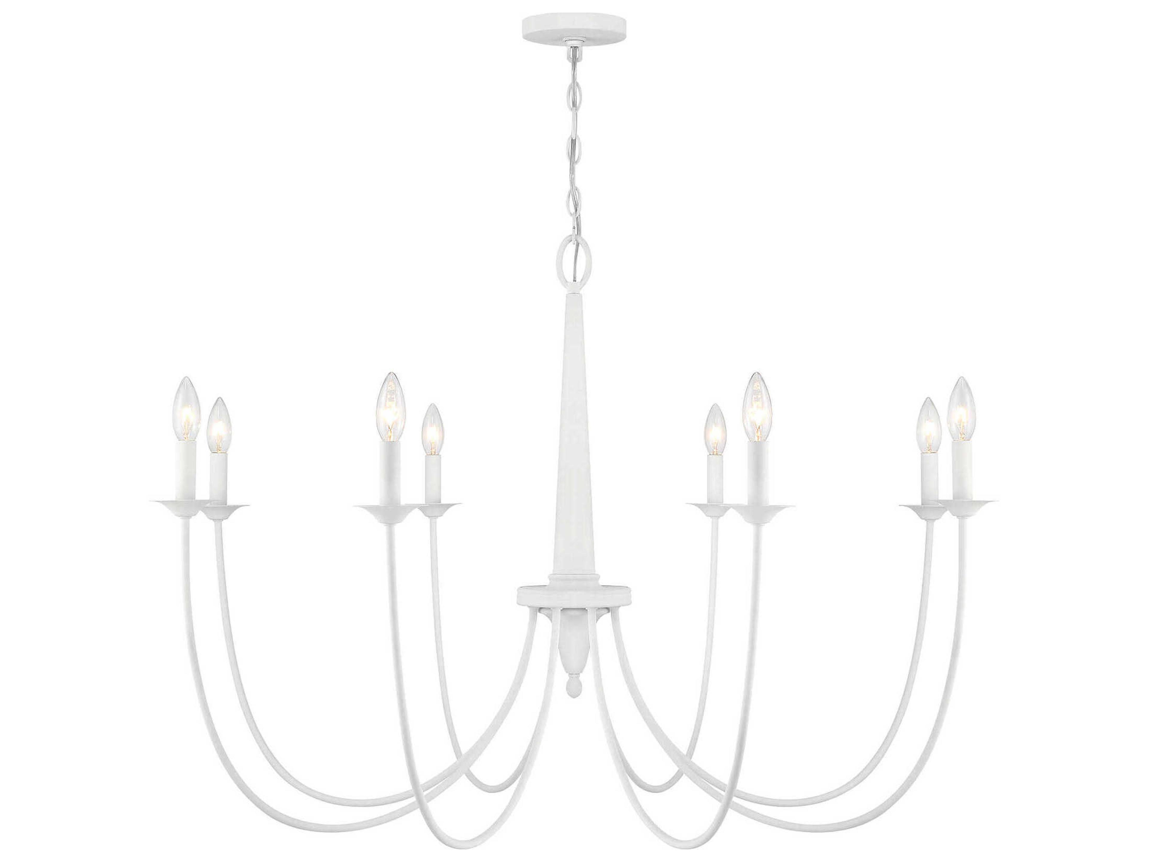 Savoy House Stonecrest 8-Light Bisque White Candelabra Chandelier