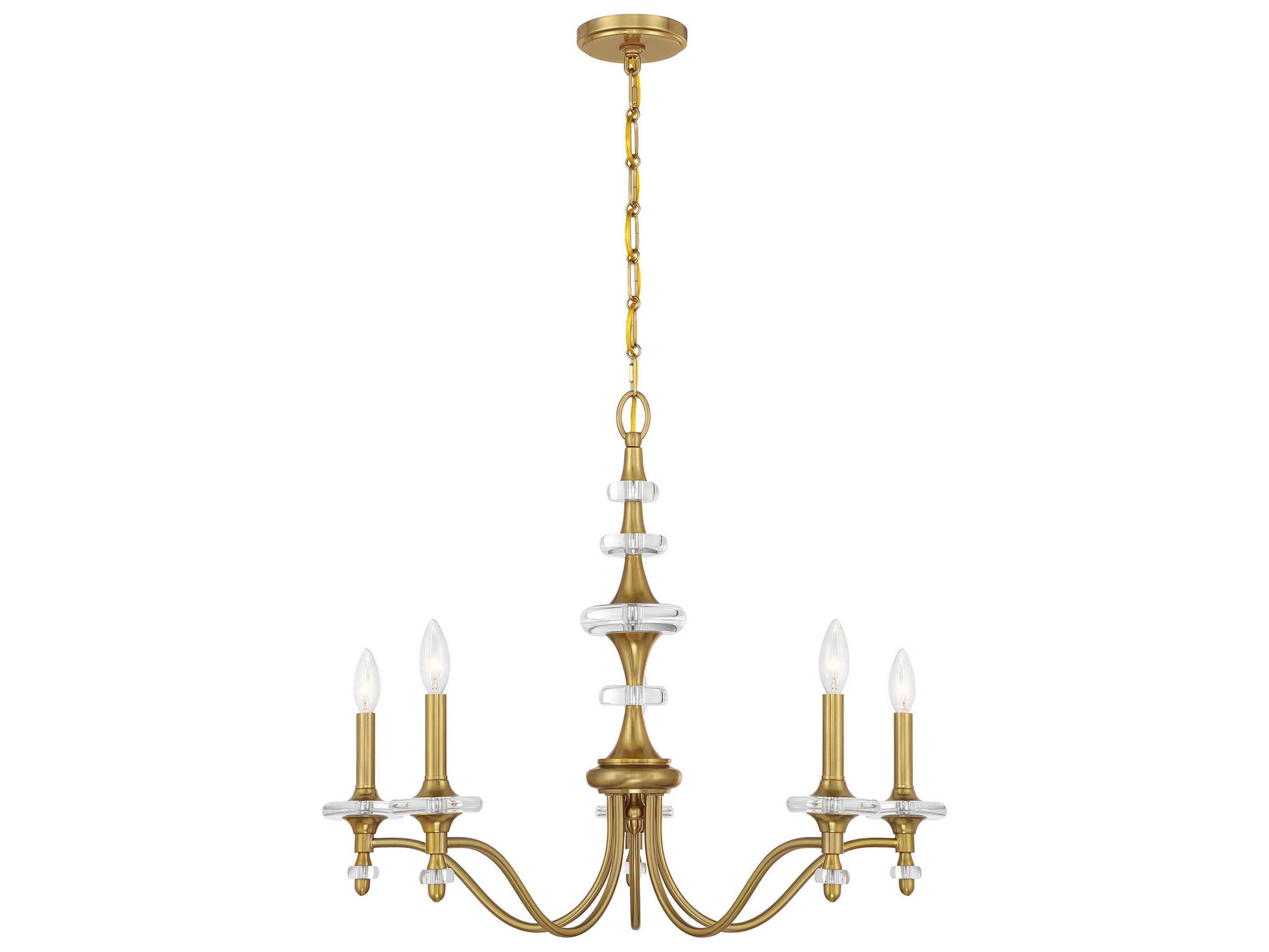 Savoy House Champlain 5-Light Warm Brass Traditional Candelabra Chandelier