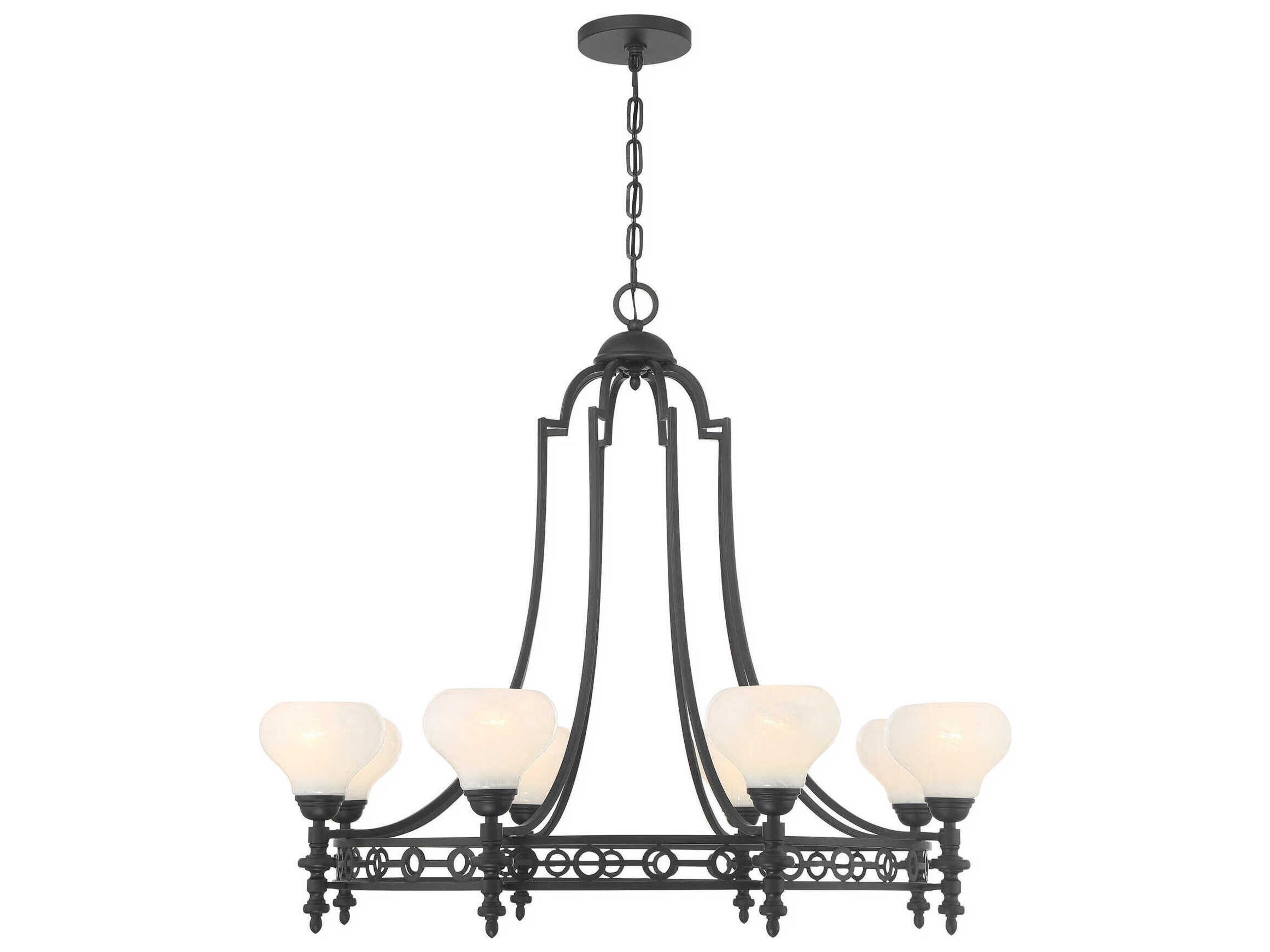 Savoy House Allston 8-Light Matte Black Round Chandelier