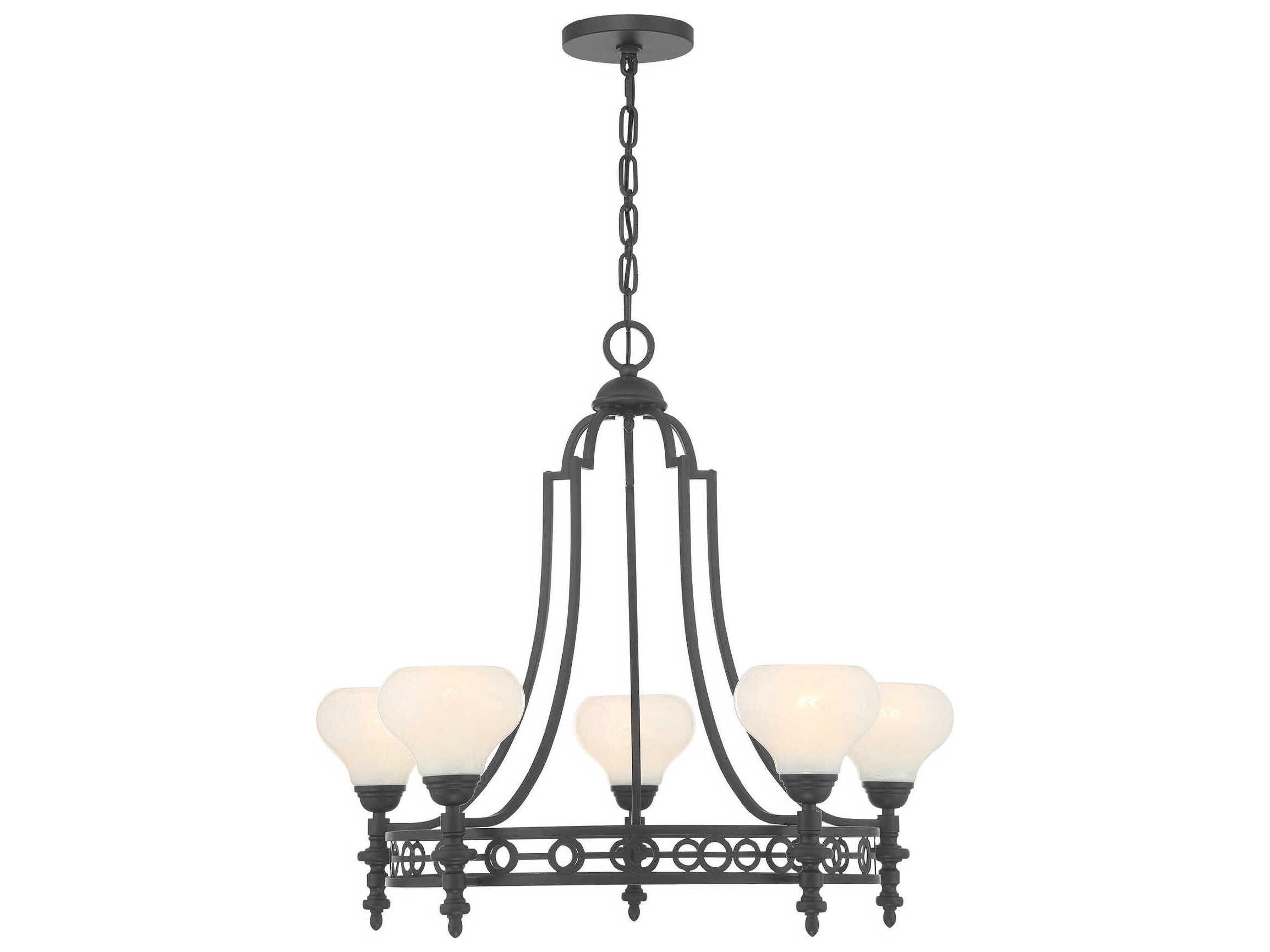 Savoy House Allston 5-Light Matte Black Round Chandelier