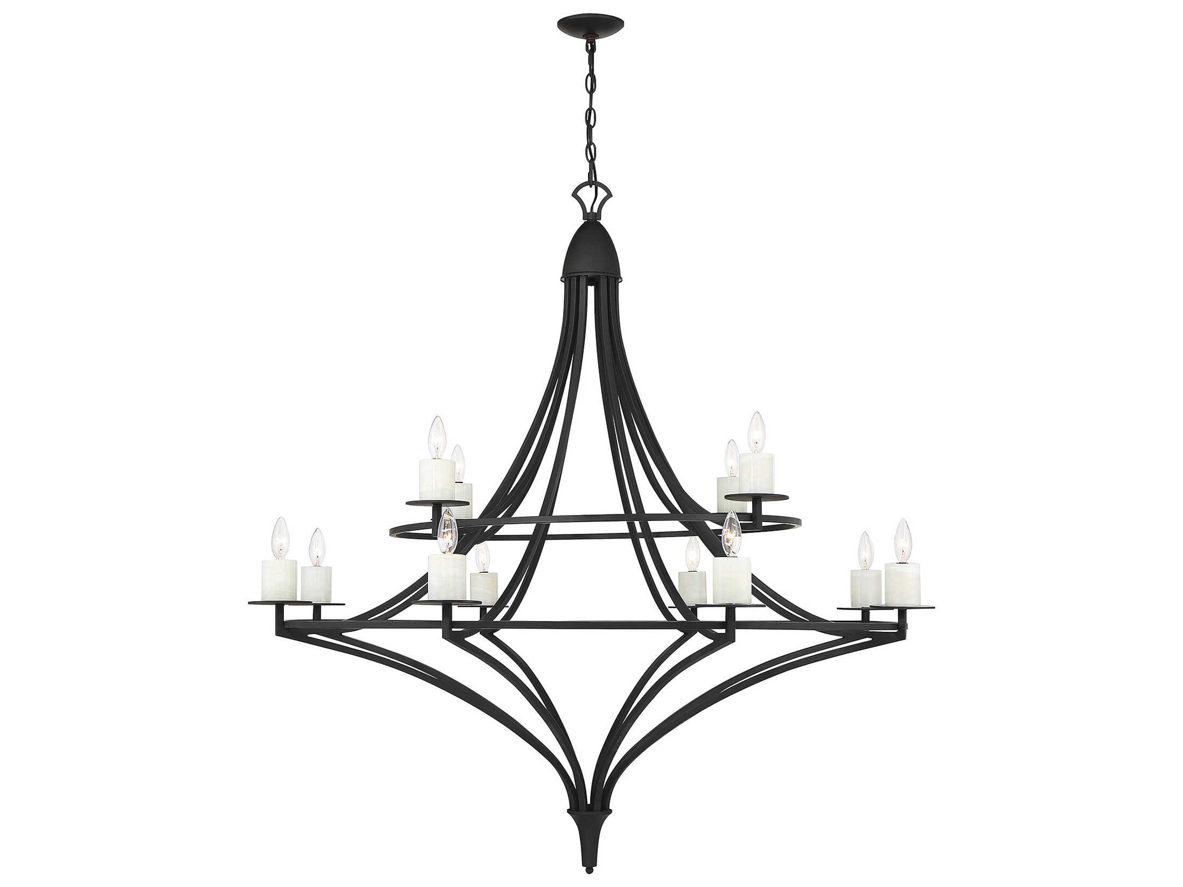 Savoy House Director 12-Light Matte Black Tiered Chandelier