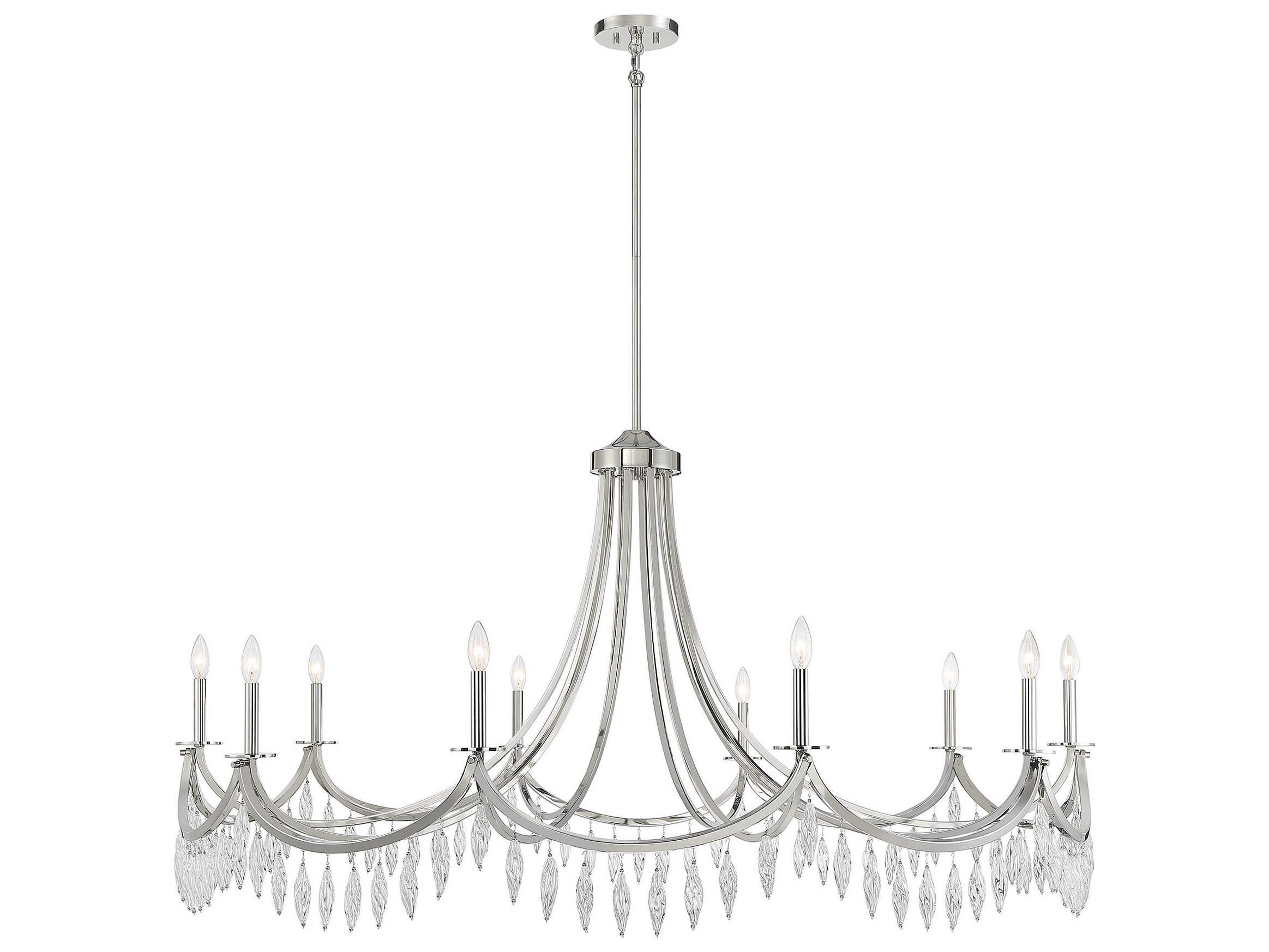 Savoy House Kameron 10-Light Polished Nickel Crystal Chandelier