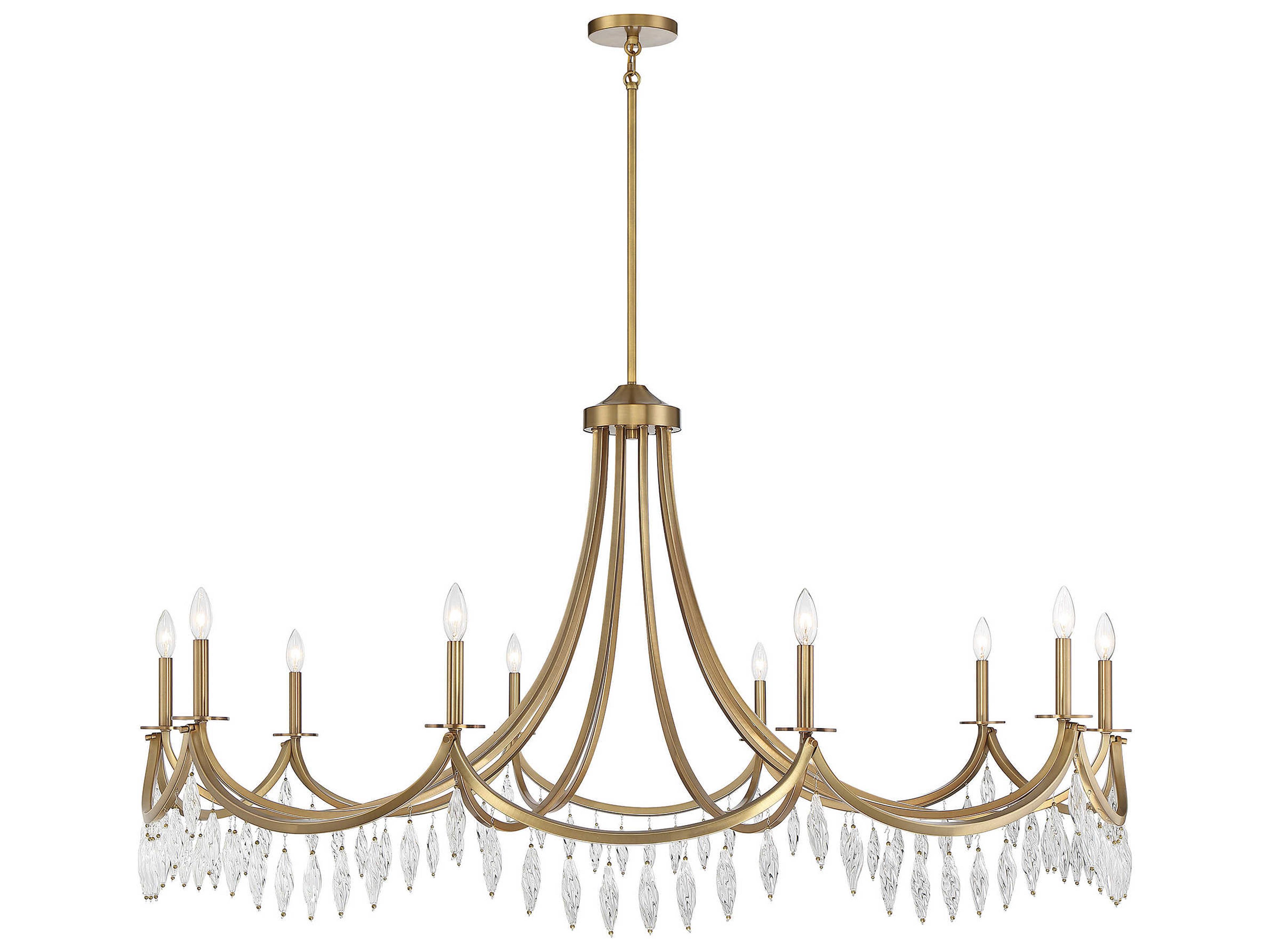 Savoy House Kameron 10-Light Warm Brass Crystal Chandelier
