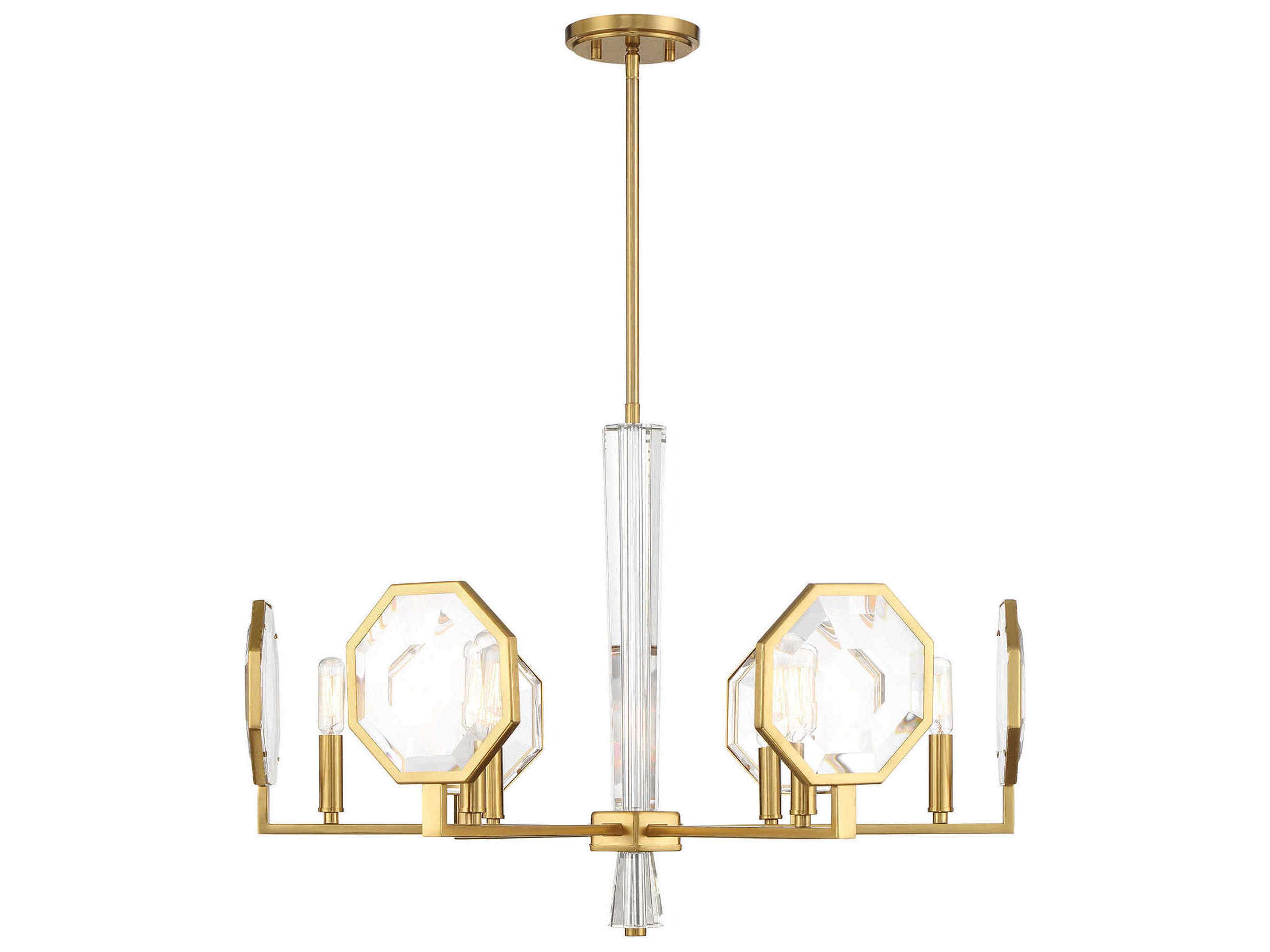 Savoy House Leighton 6-Light Warm Brass Chandelier