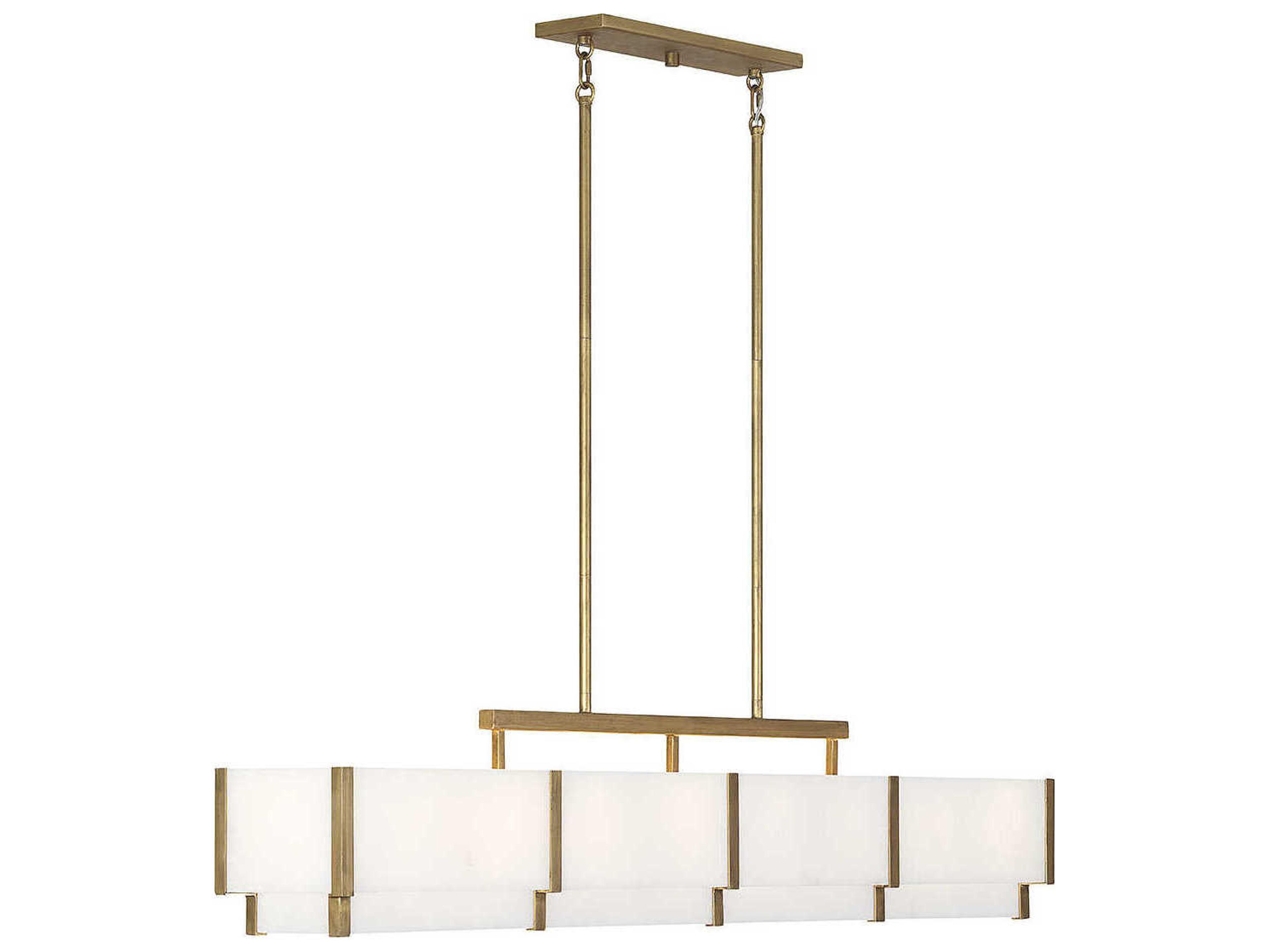 Savoy House Orleans 8-Light Distressed Gold Linear Island Pendant