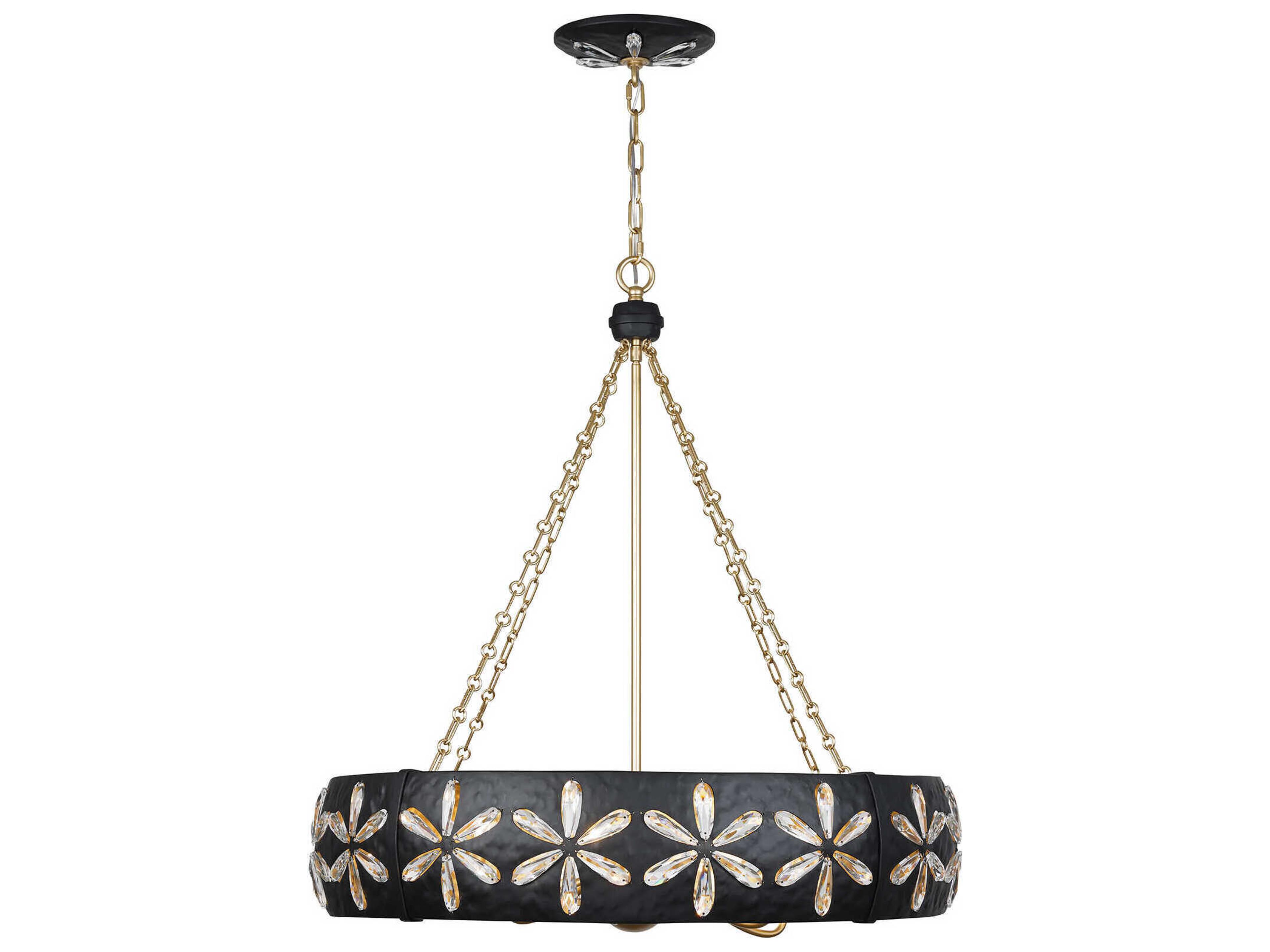 Savoy House Venice 6-Light Metropolis Black Gold Round Chandelier