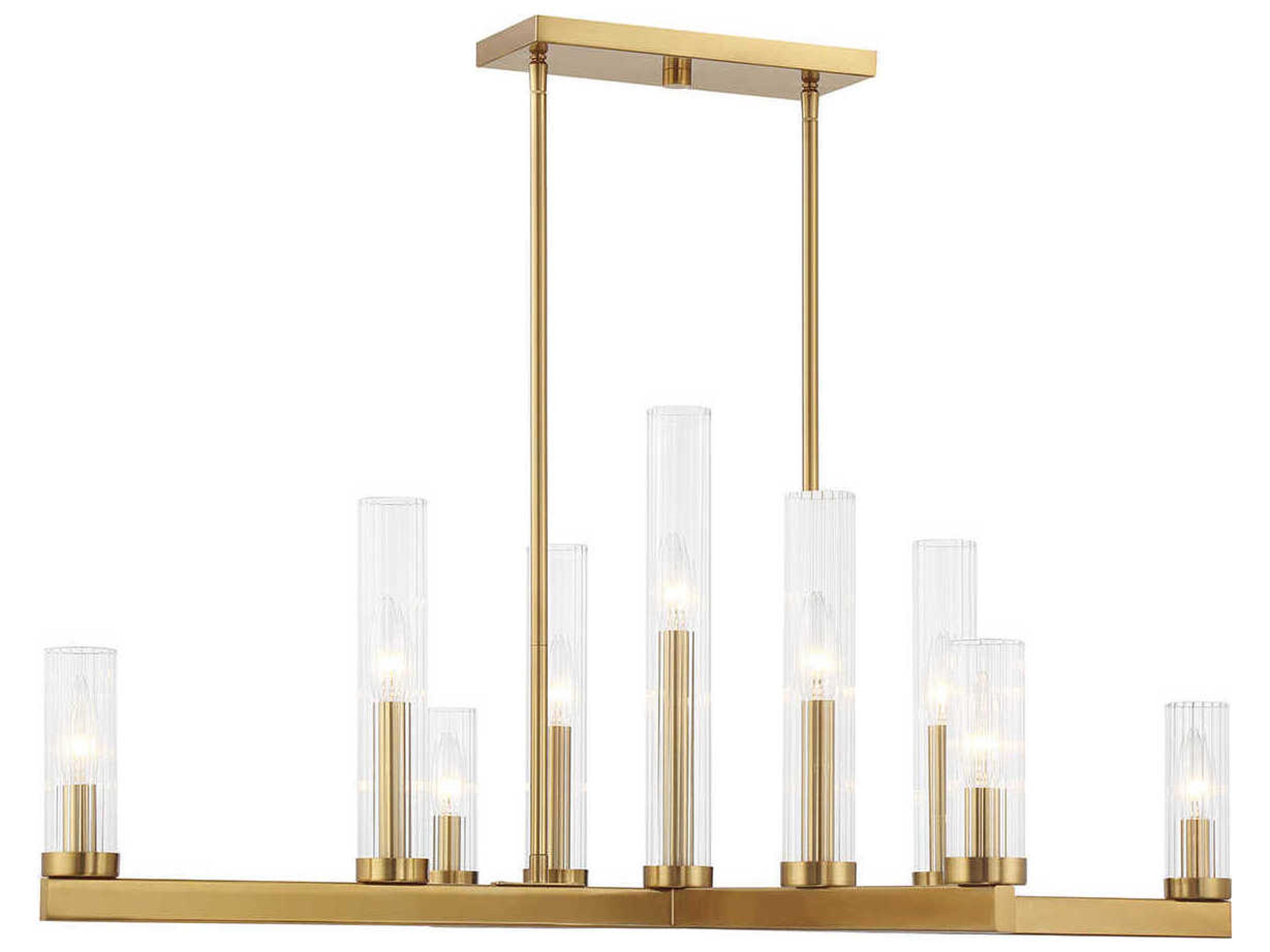 Savoy House Carina 9-Light Warm Brass Cylinder Chandelier