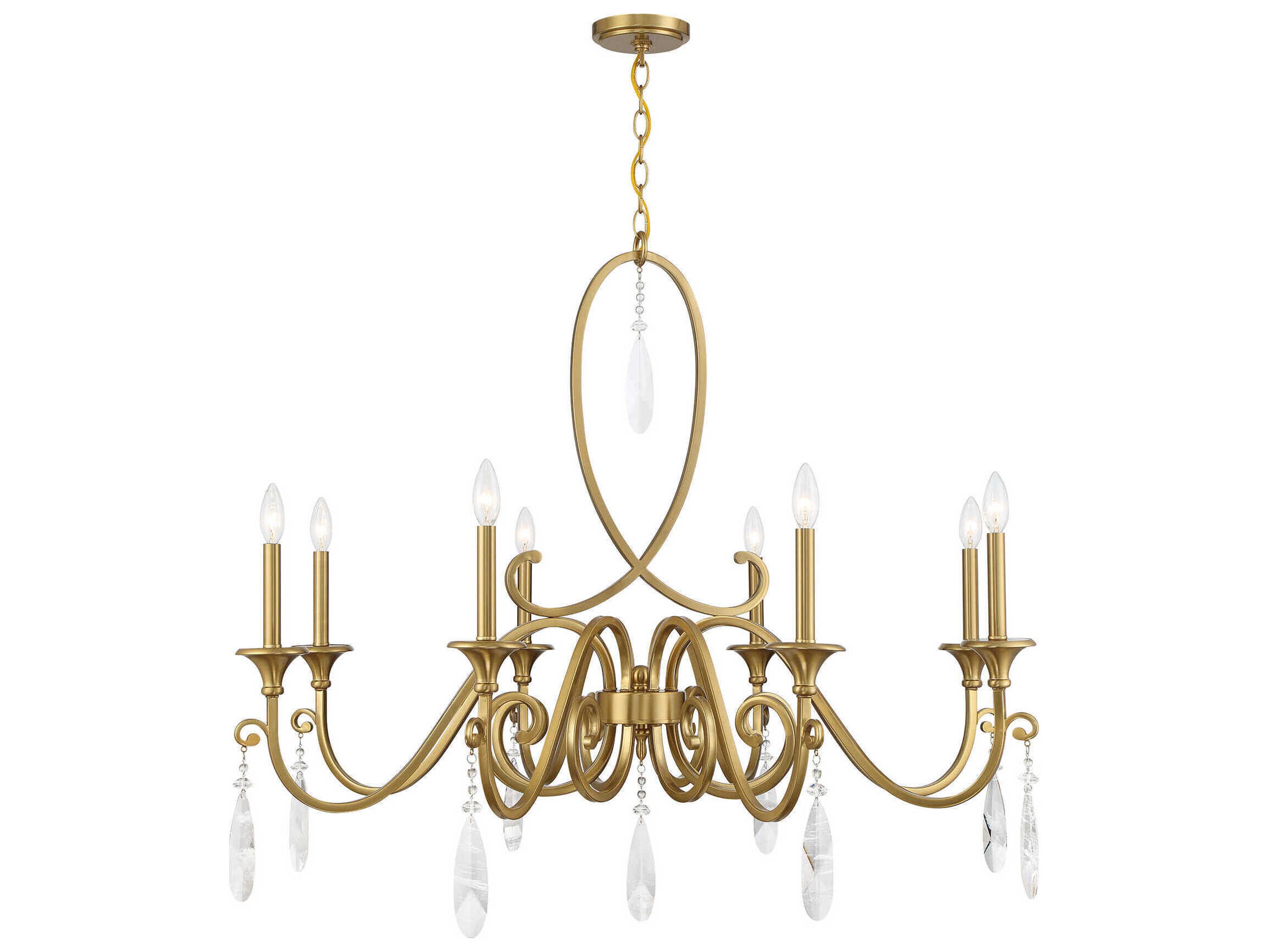 Savoy House Fairchild 8-Light Warm Brass Candelabra Chandelier