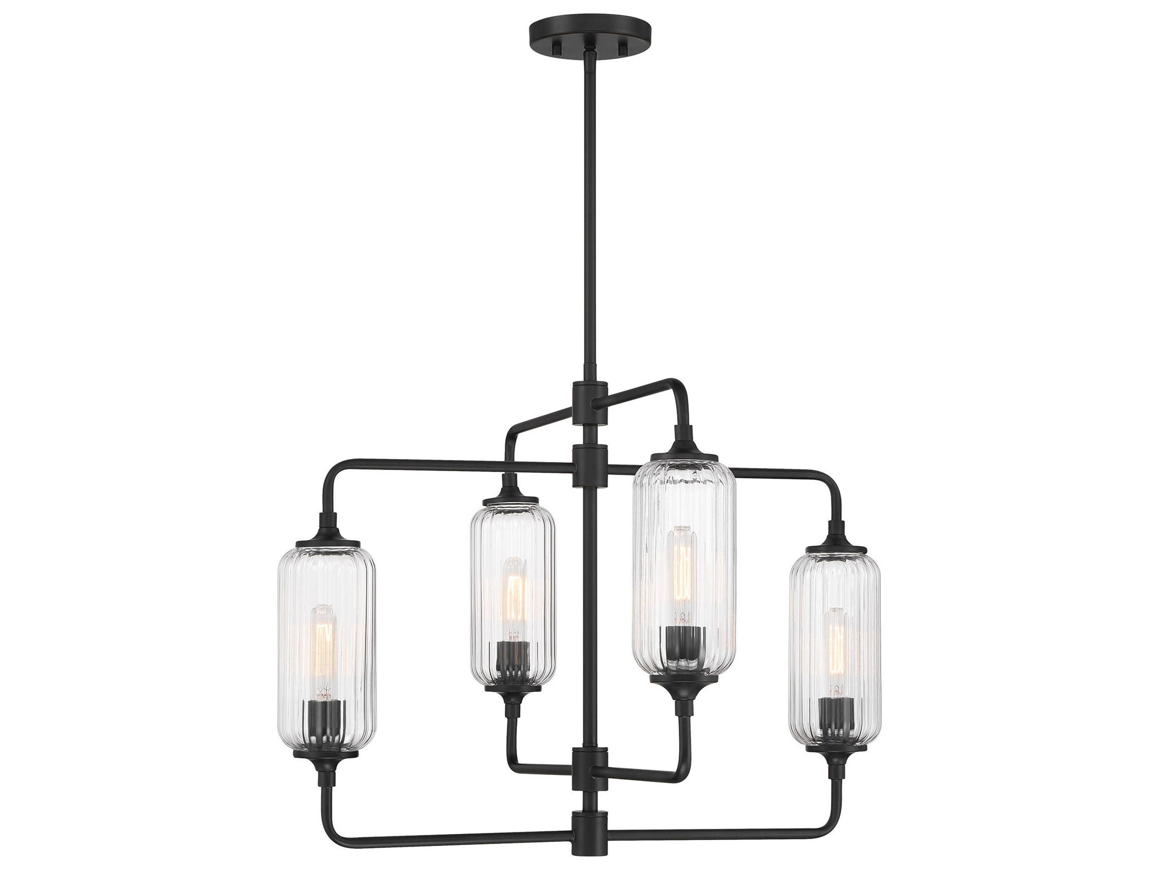 Savoy House Holton 4-Light Matte Black Geometric Chandelier