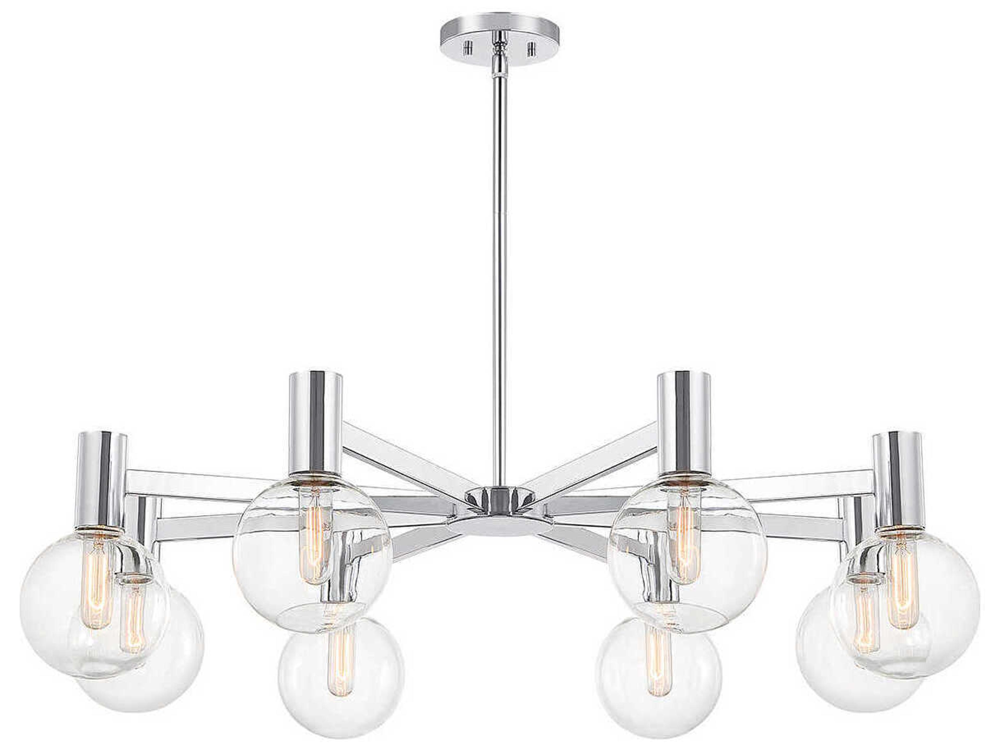 Savoy House Wright 8-Light Chrome Glass Globe Chandelier