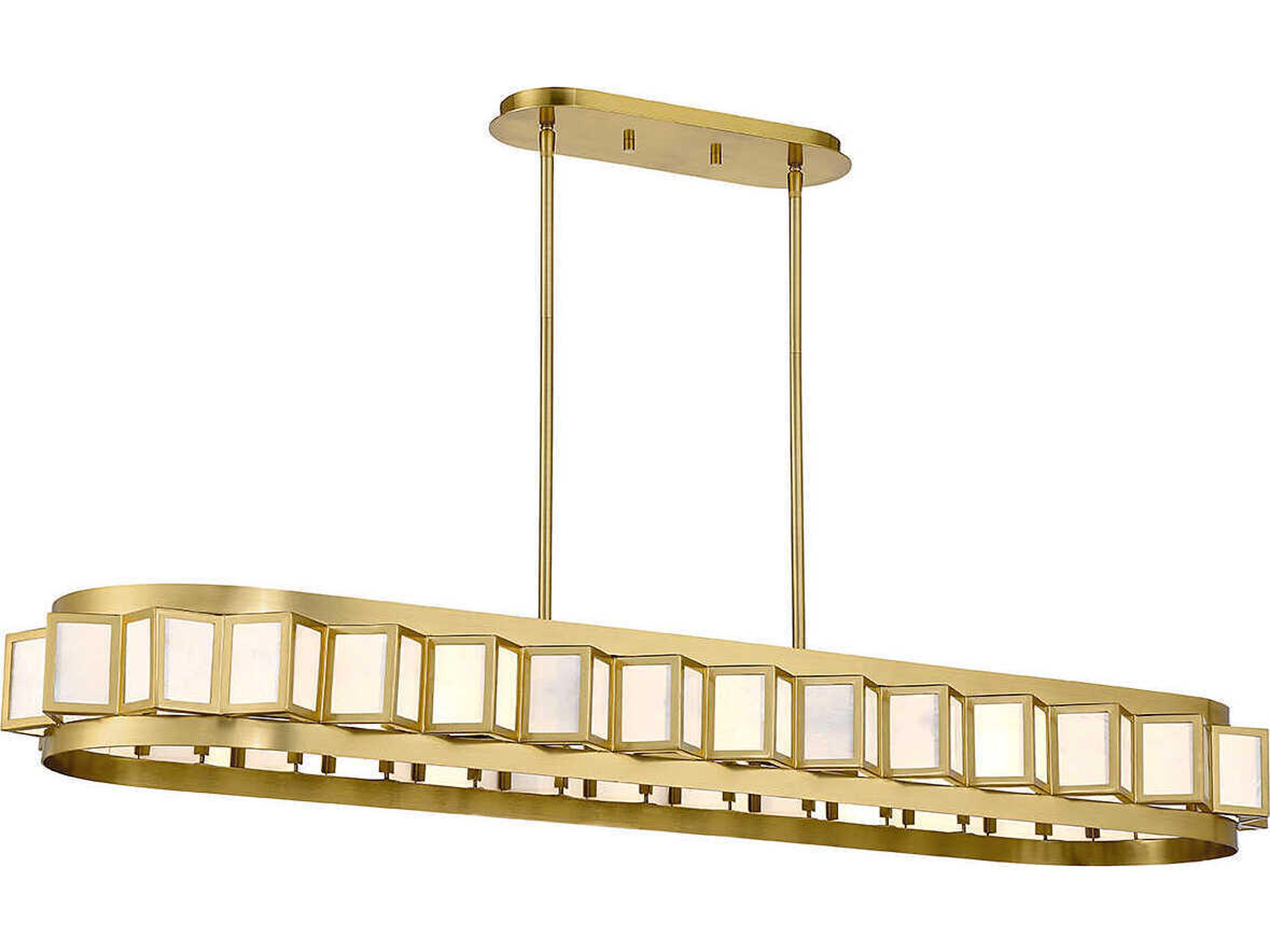 Savoy House Gideon 8-Light Warm Brass Linear Island Pendant
