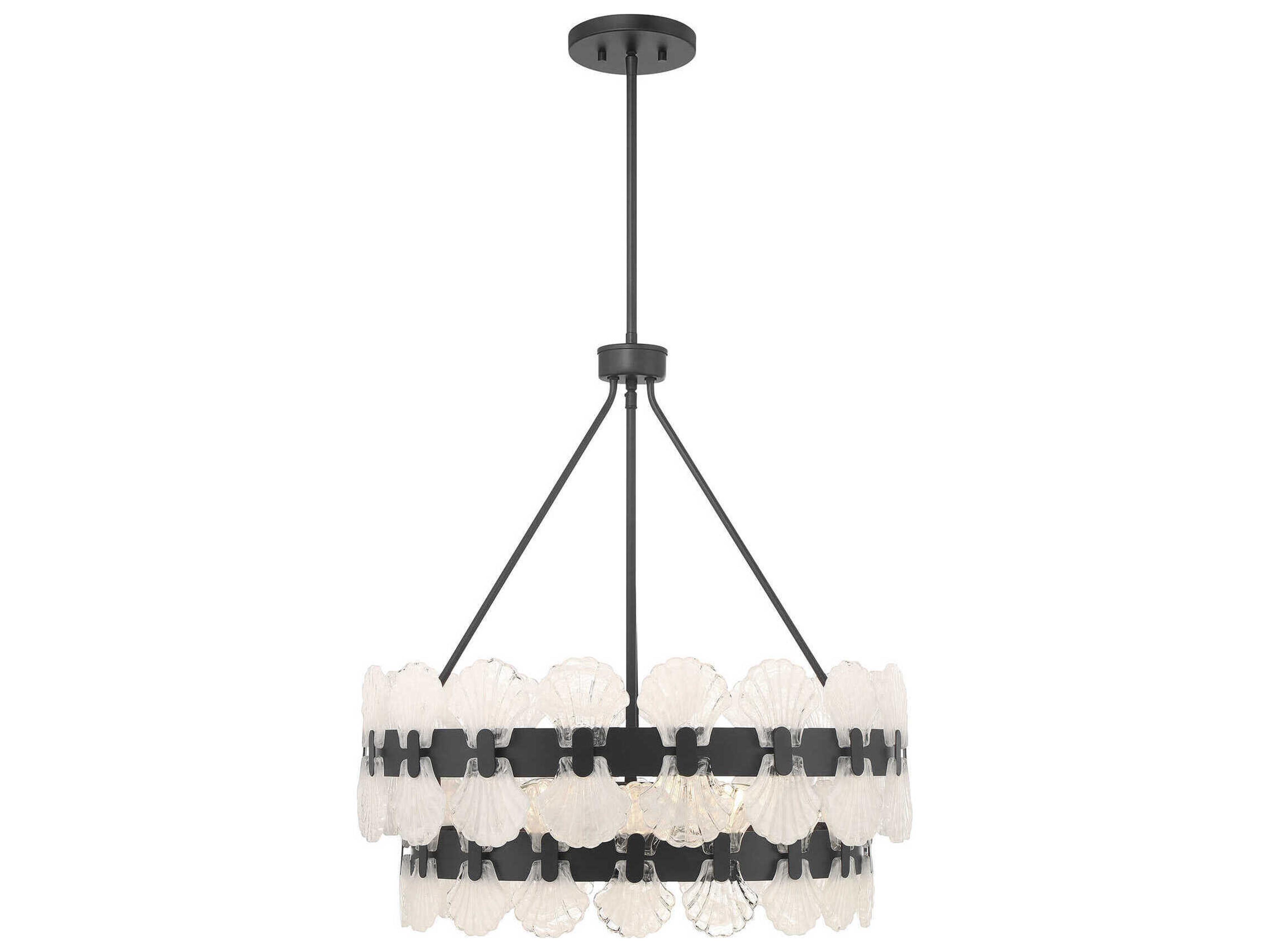 Savoy House Bancroft 5-Light Matte Black Drum Round Chandelier
