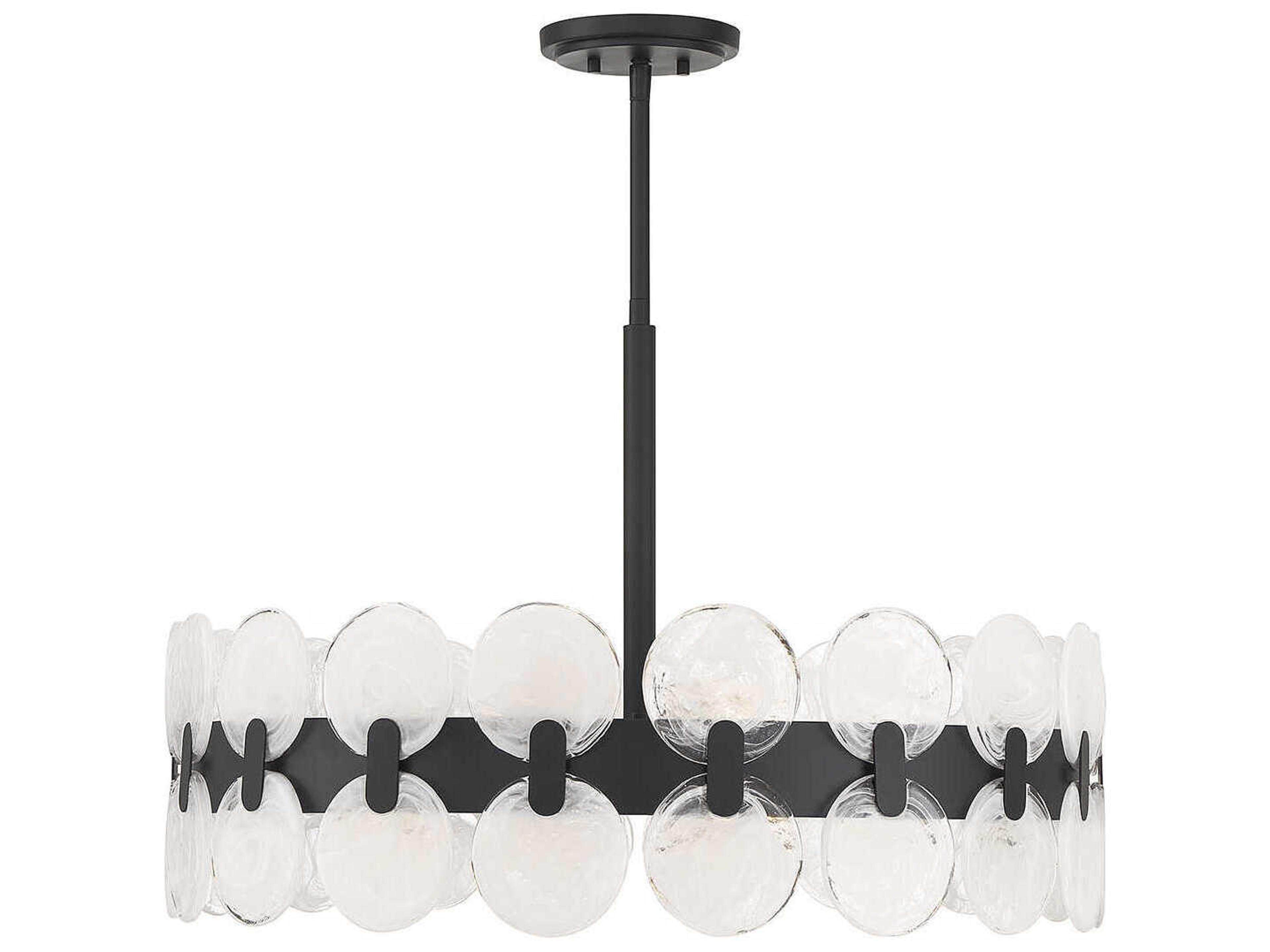 Savoy House Boca 6-Light Matte Black Glass Pendant