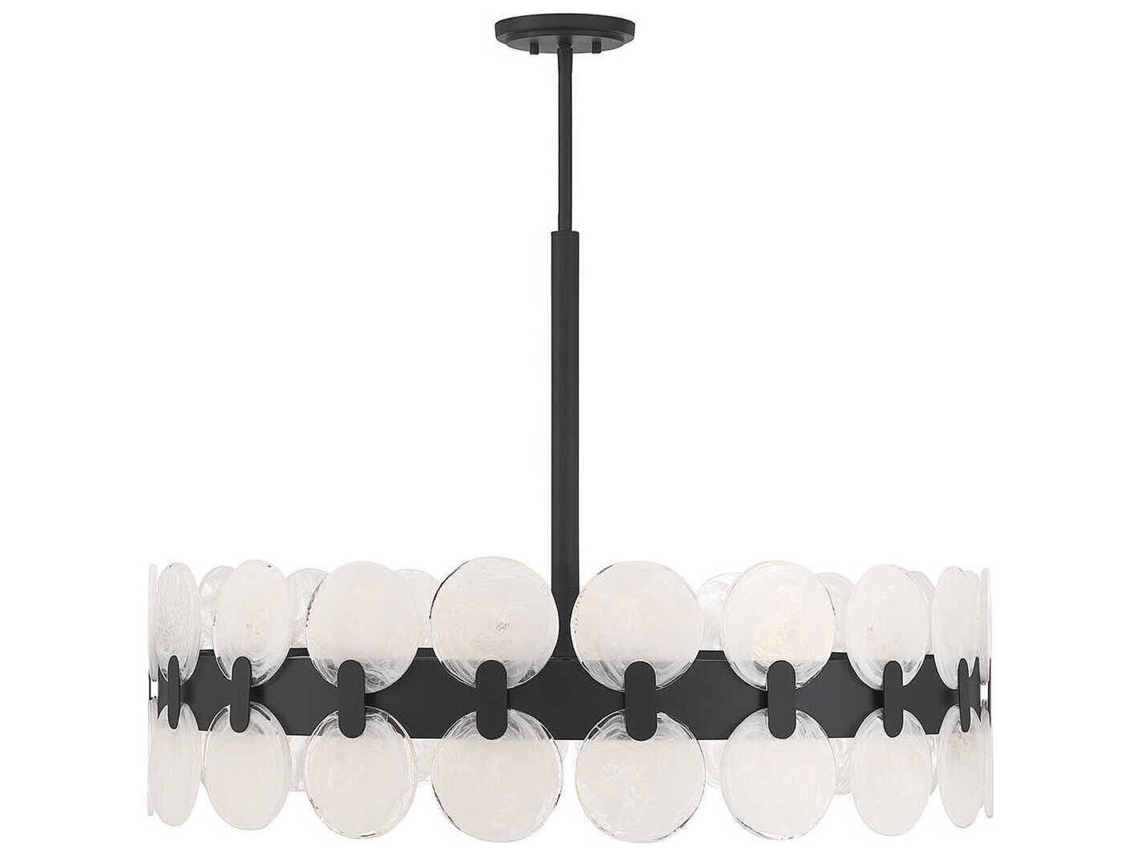 Savoy House Boca 10-Light Matte Black Glass Pendant