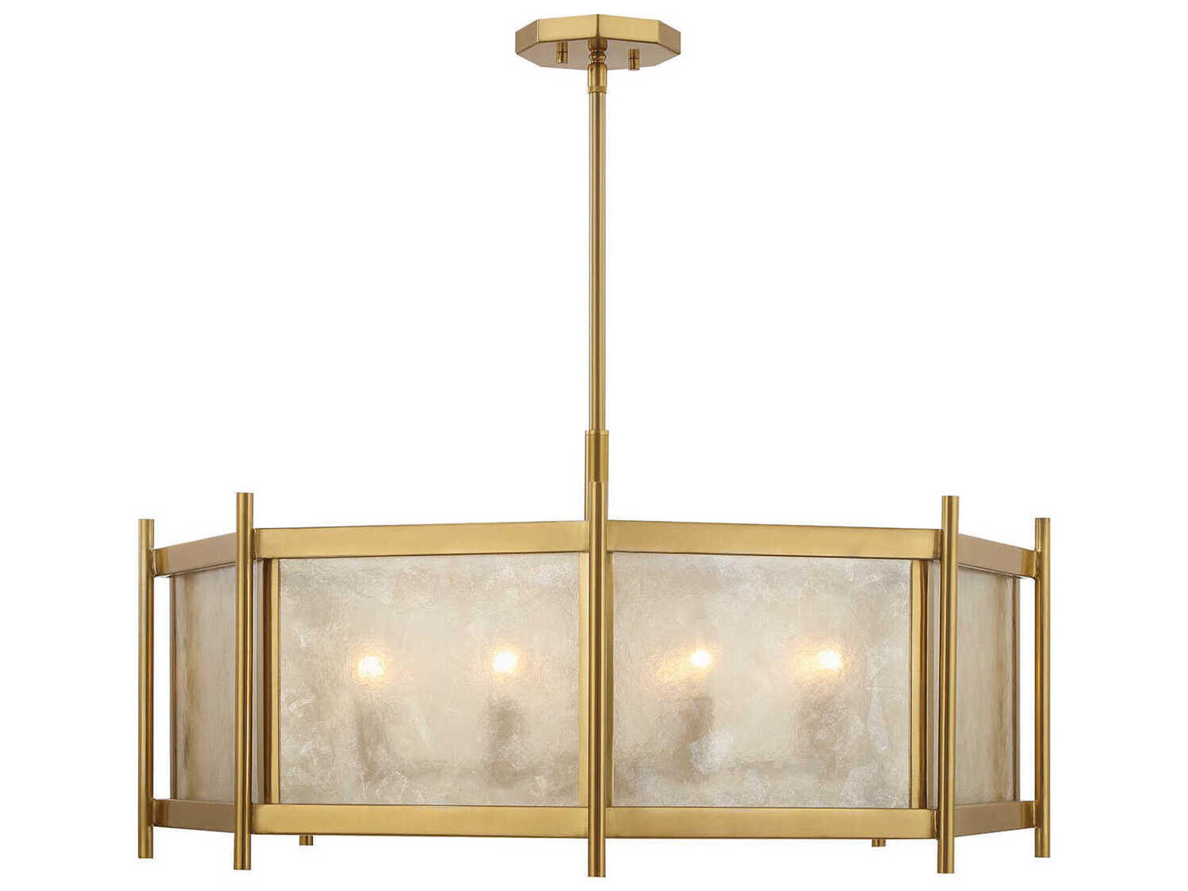 Savoy House Jacobs 8-Light Warm Brass Geometric Chandelier