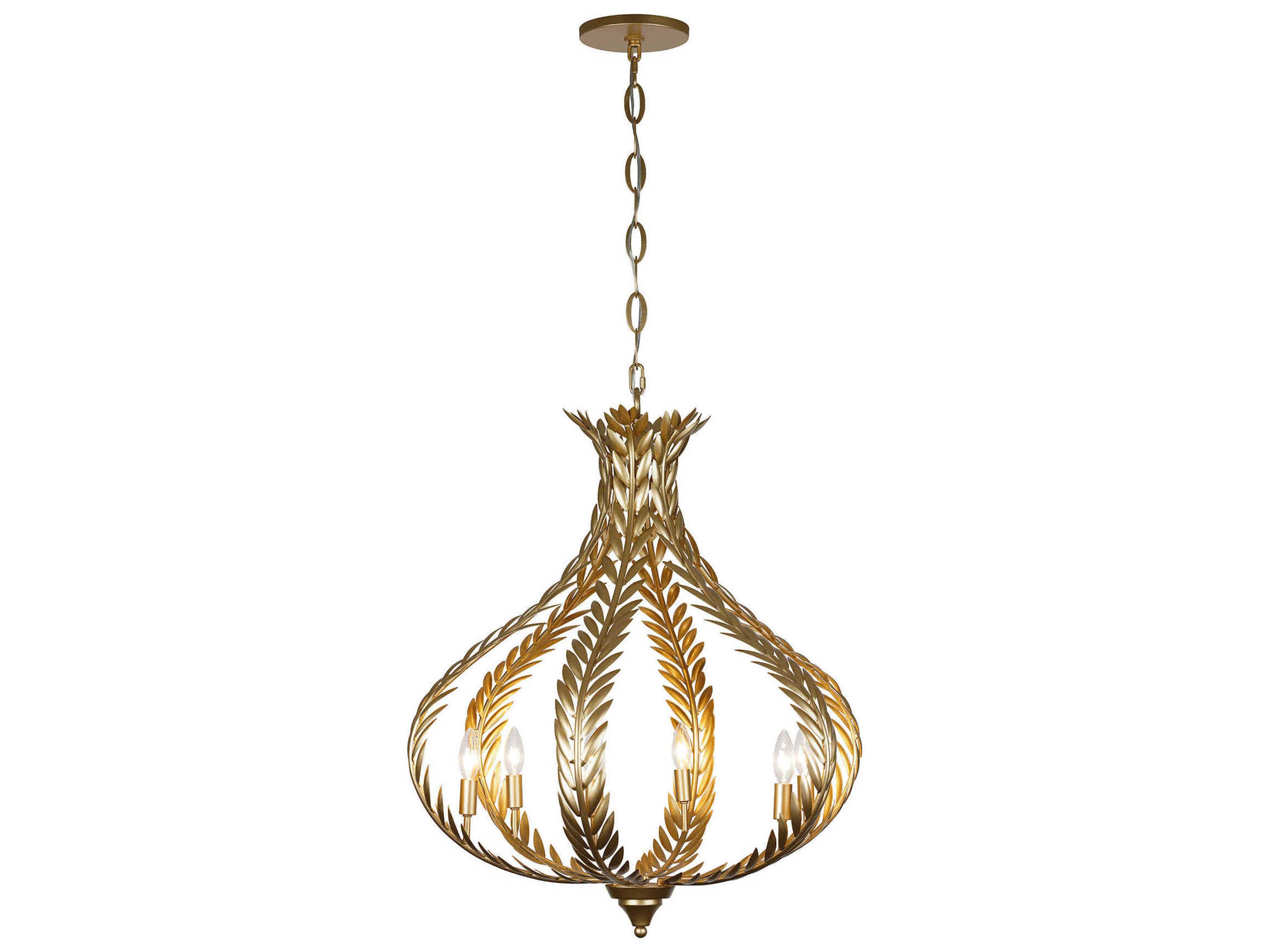 Savoy House Atlas 6-Light Grecian Gold Candelabra Chandelier