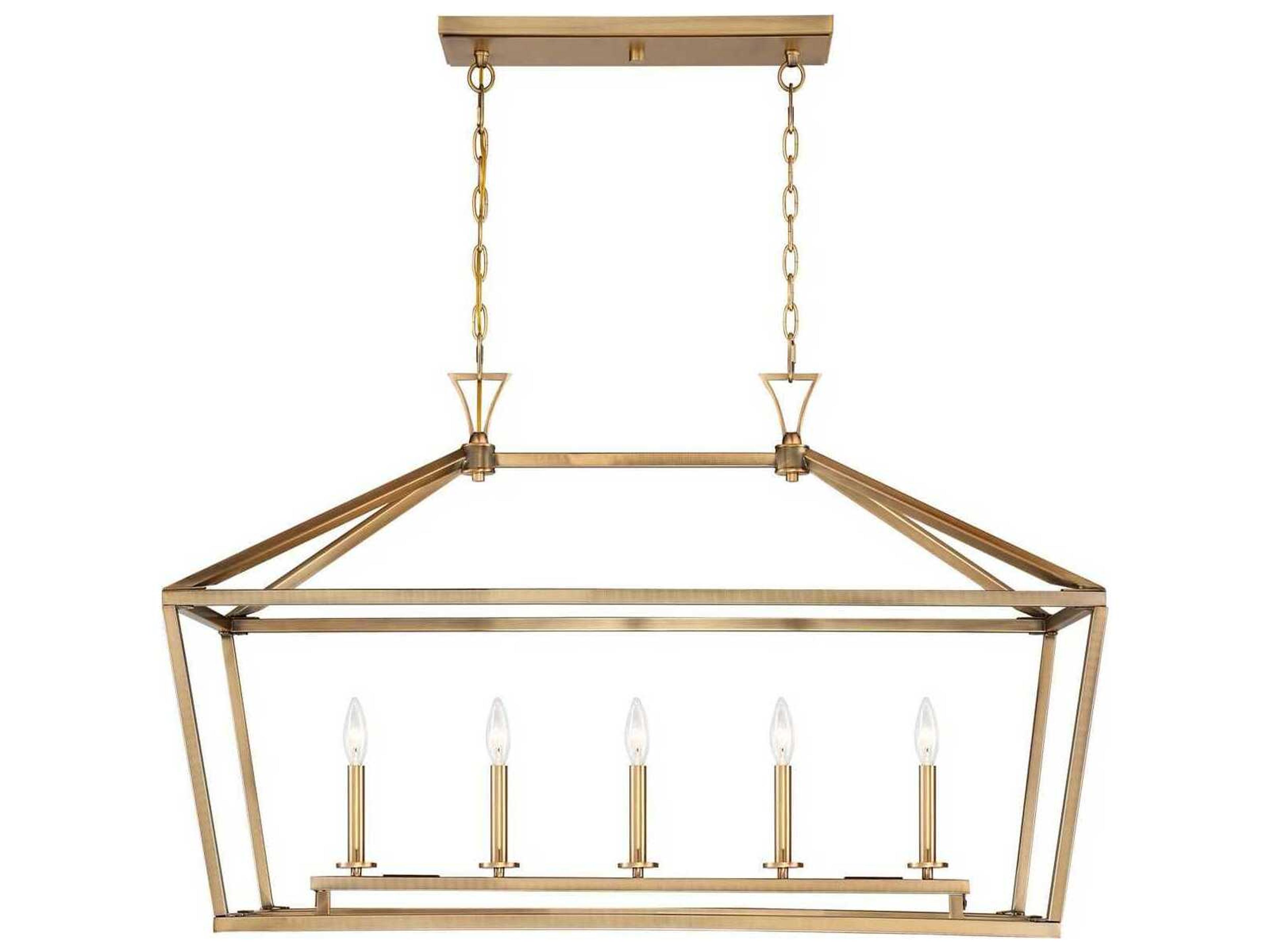 Savoy House Townsend 5-Light Warm Brass Linear Island Pendant