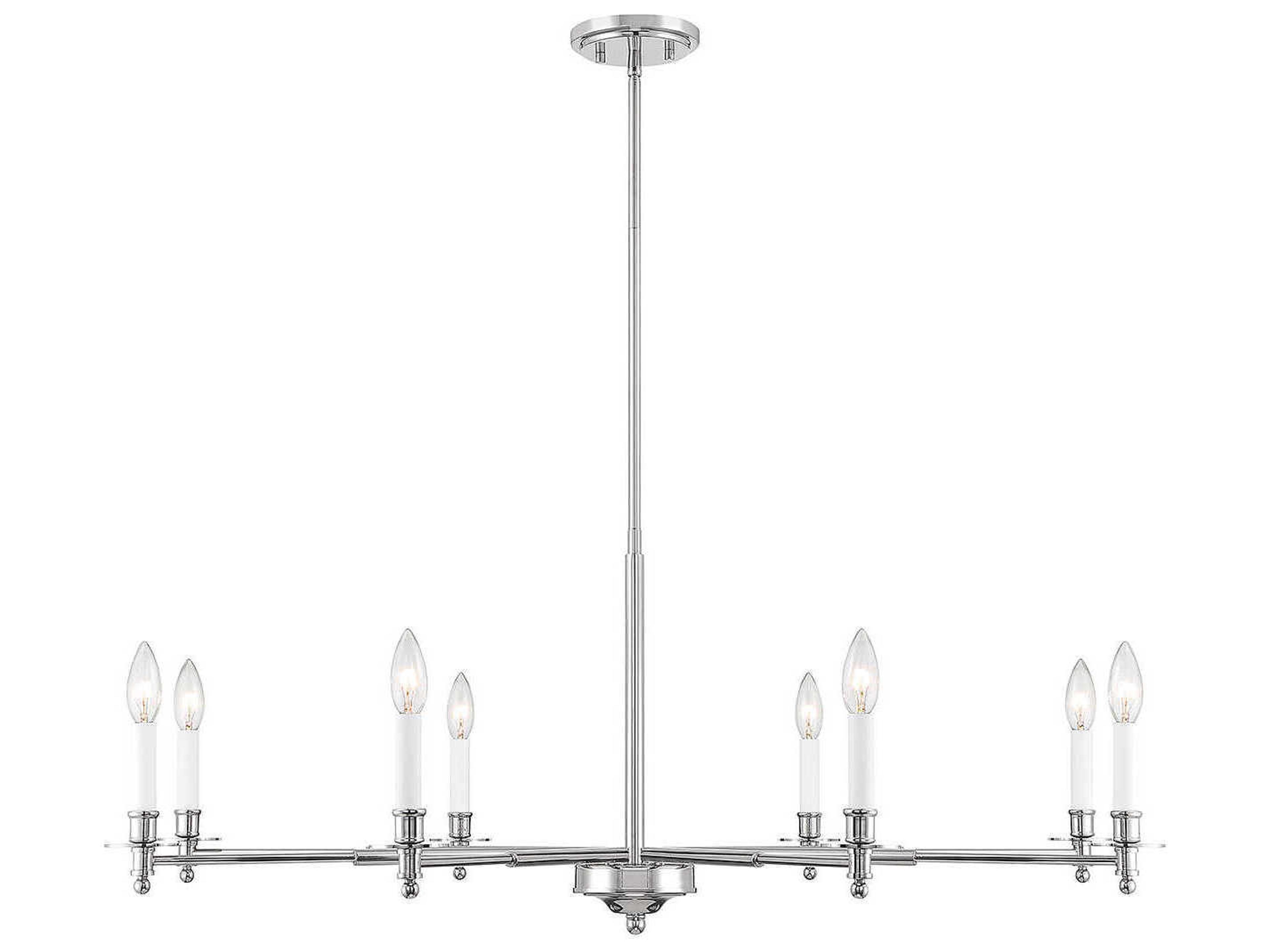 Savoy House Jasmine 8-Light Polished Nickel Chrome Candelabra Chandelier