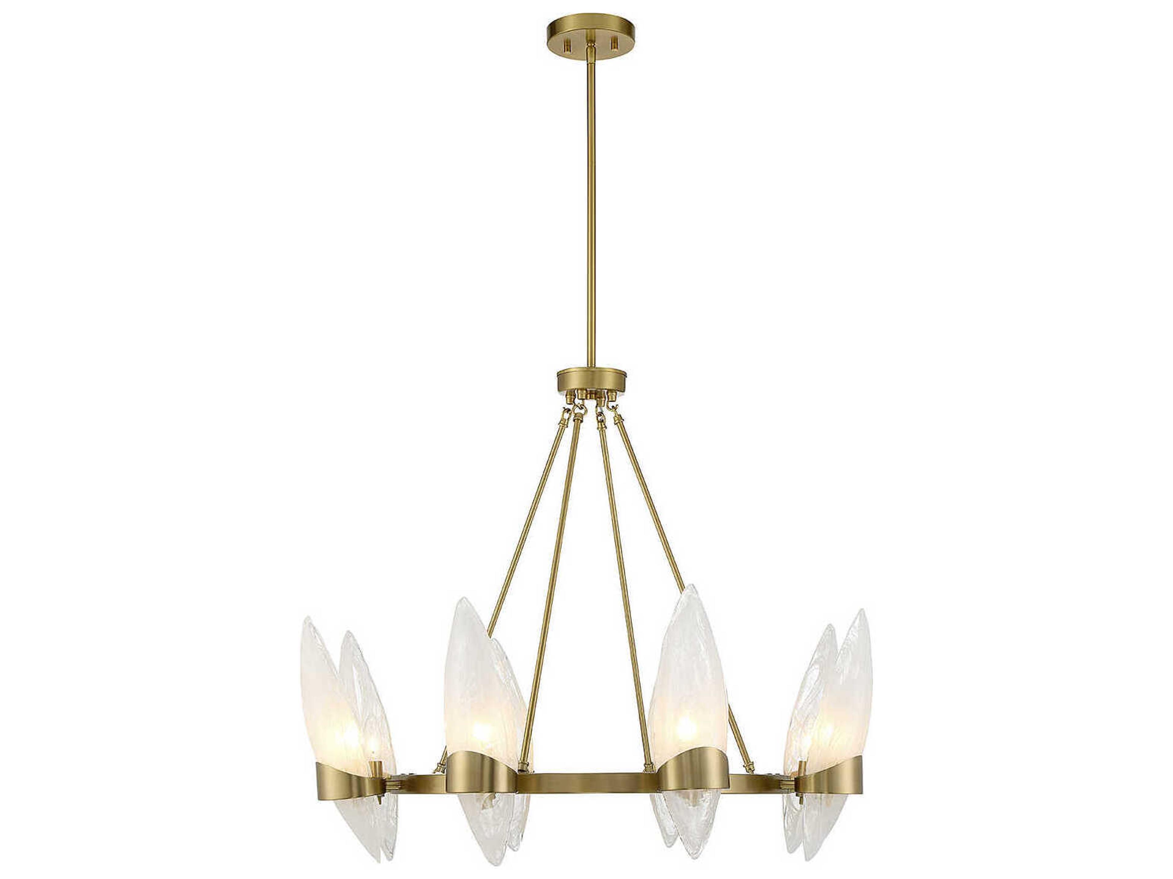 Savoy House Nouvel 8-Light Warm Brass Glass Chandelier