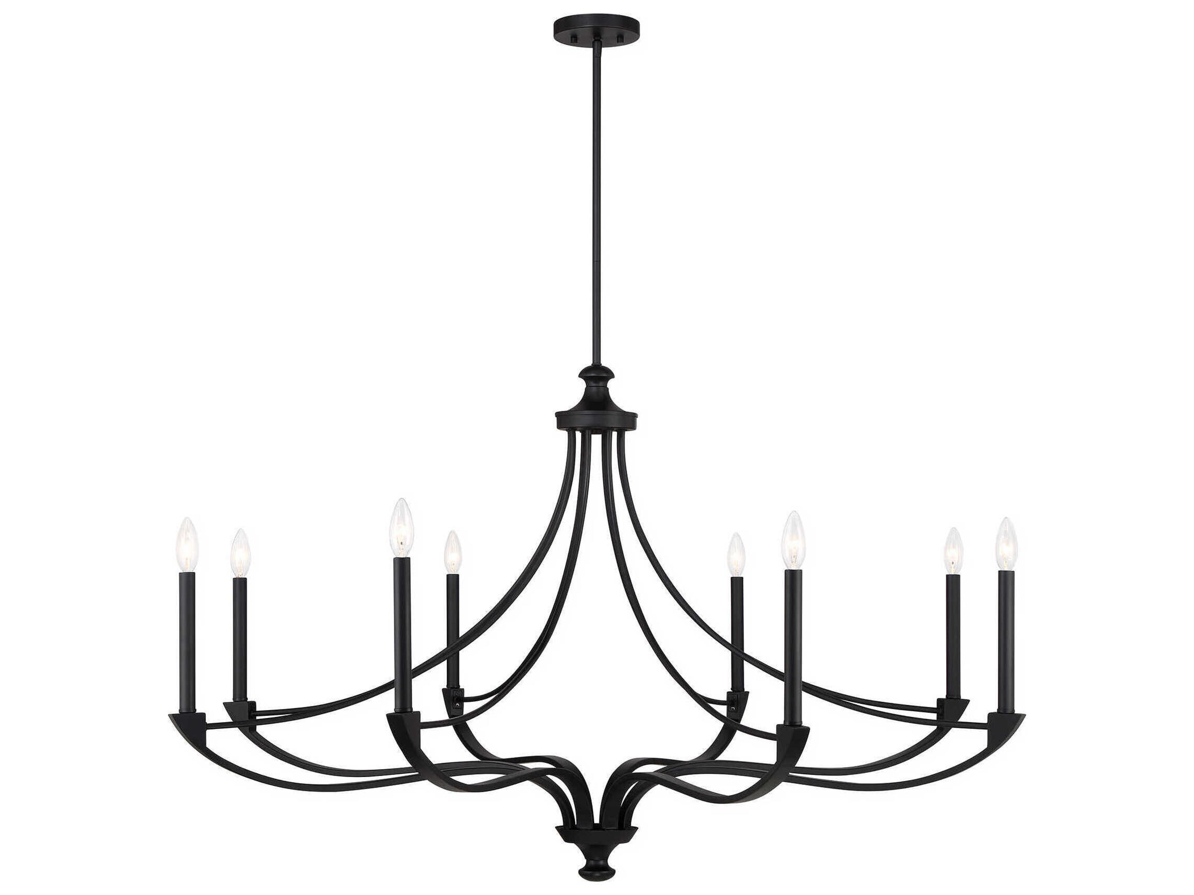 Savoy House Preserve 8-Light Matte Black Candelabra Chandelier