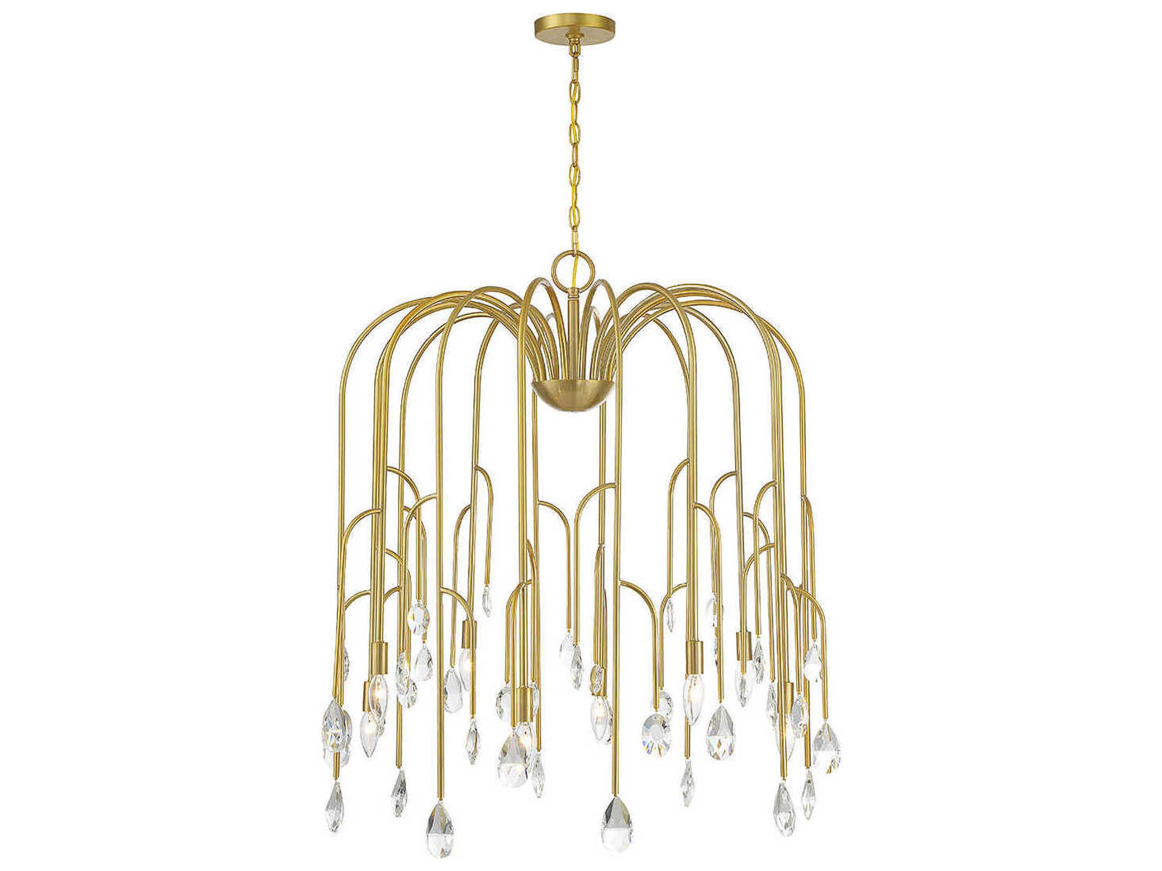 Savoy House Anholt 8-Light Noble Brass Crystal Chandelier