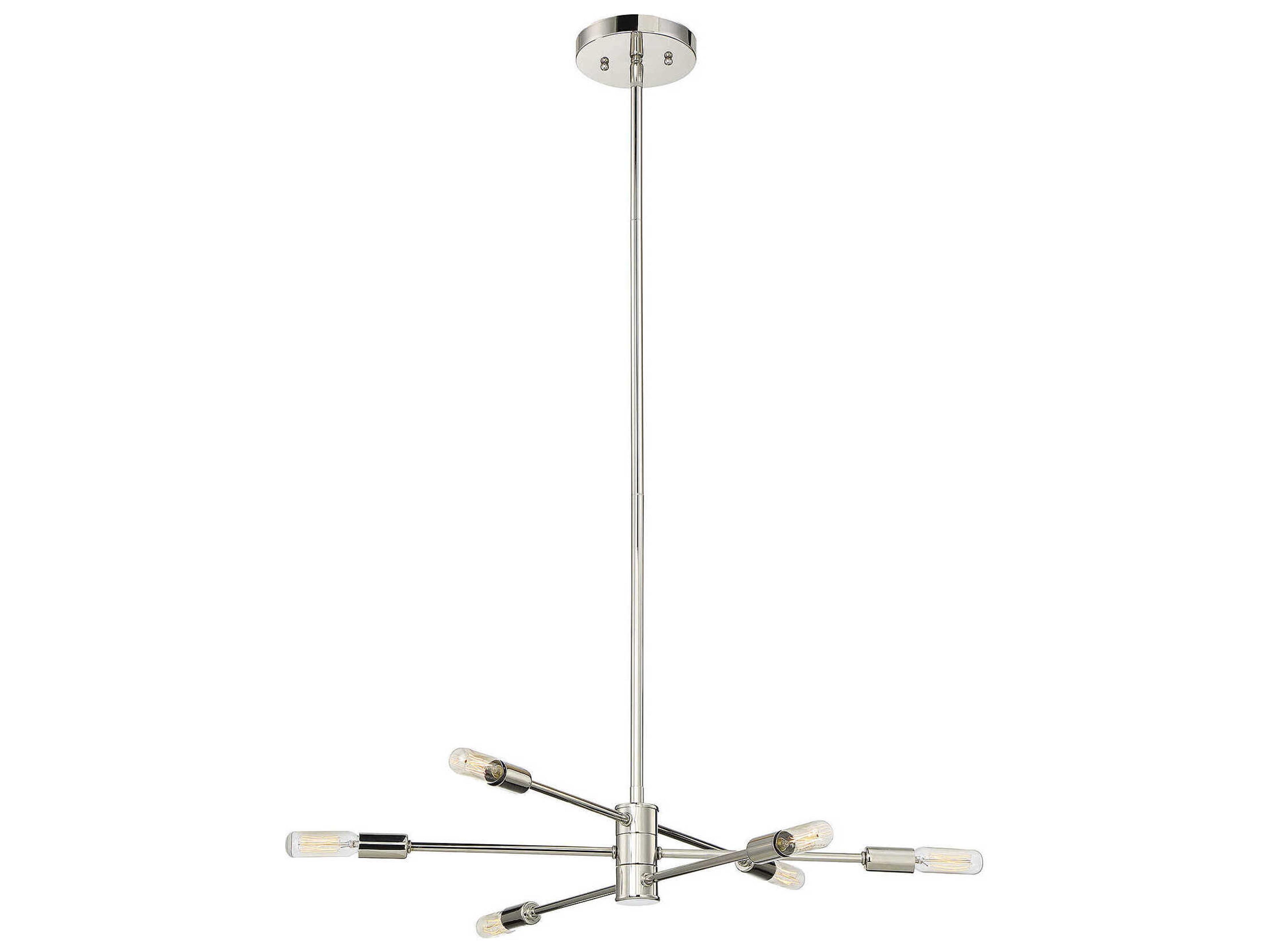 Savoy House Lyrique 6-Light Polished Nickel Linear Sputnik Tiered Chandelier