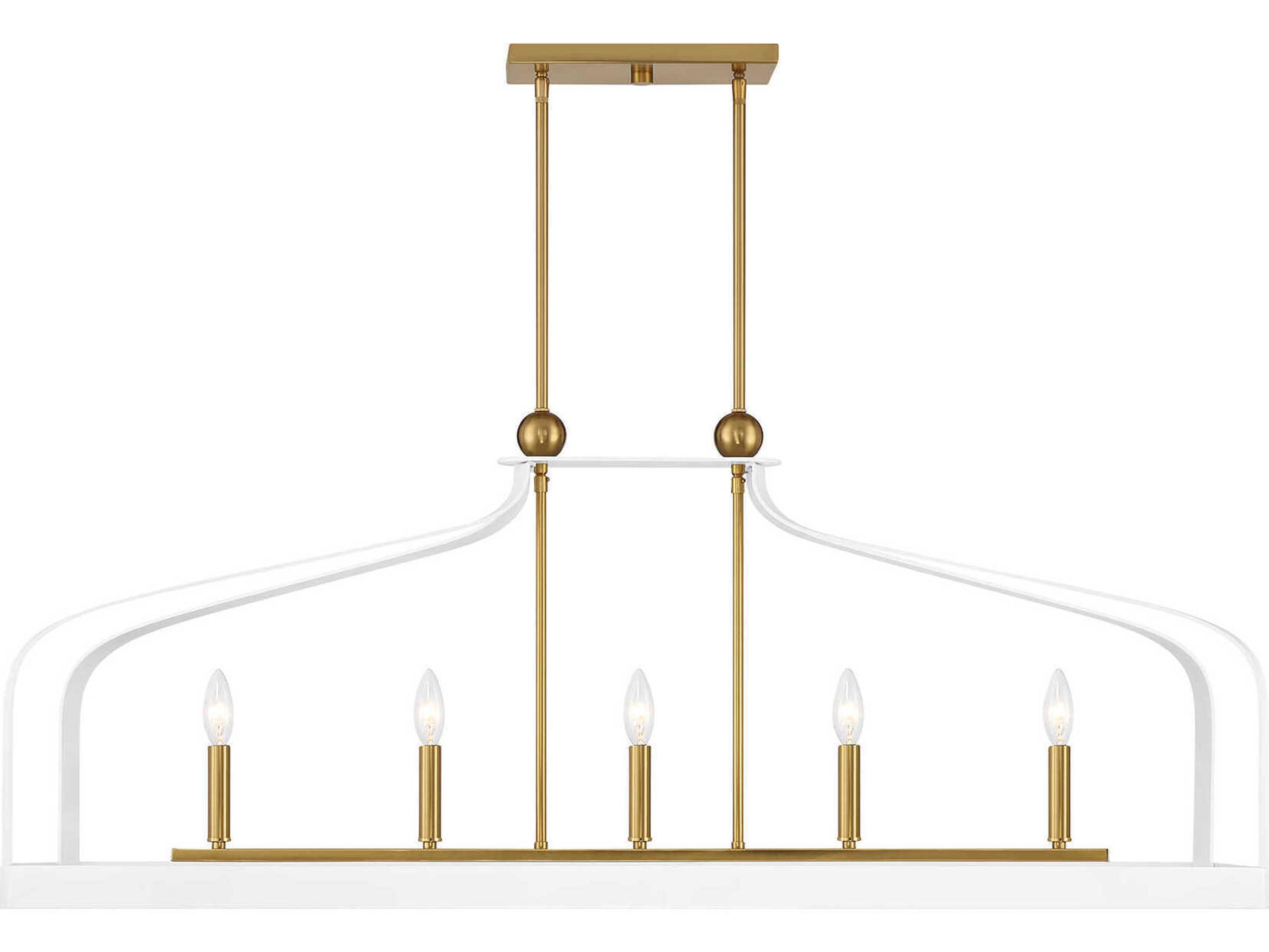 Savoy House Sheffield 5-Light White Warm Brass Island Pendant