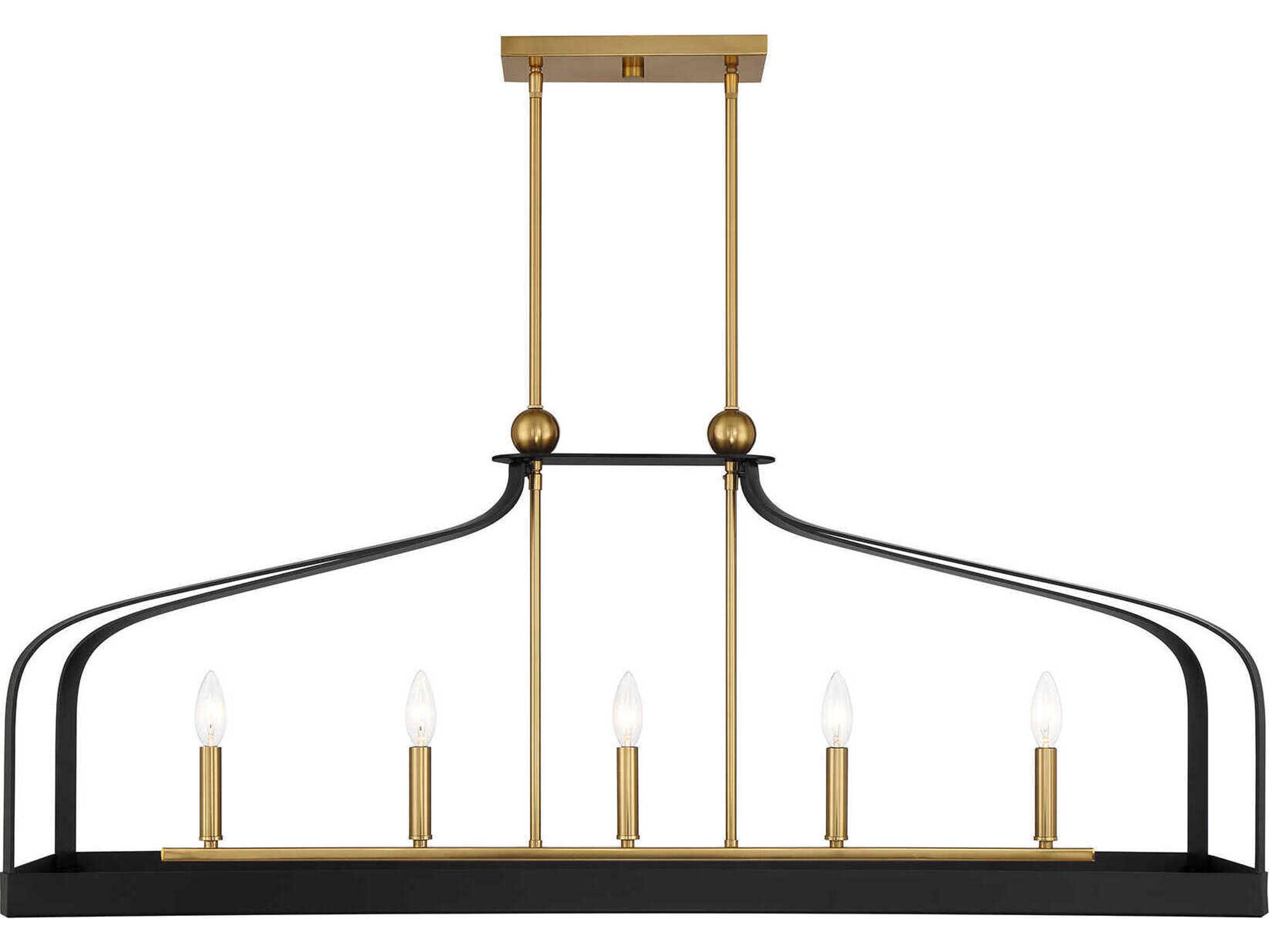 Savoy House Sheffield 5-Light Matte Black Warm Brass Island Pendant
