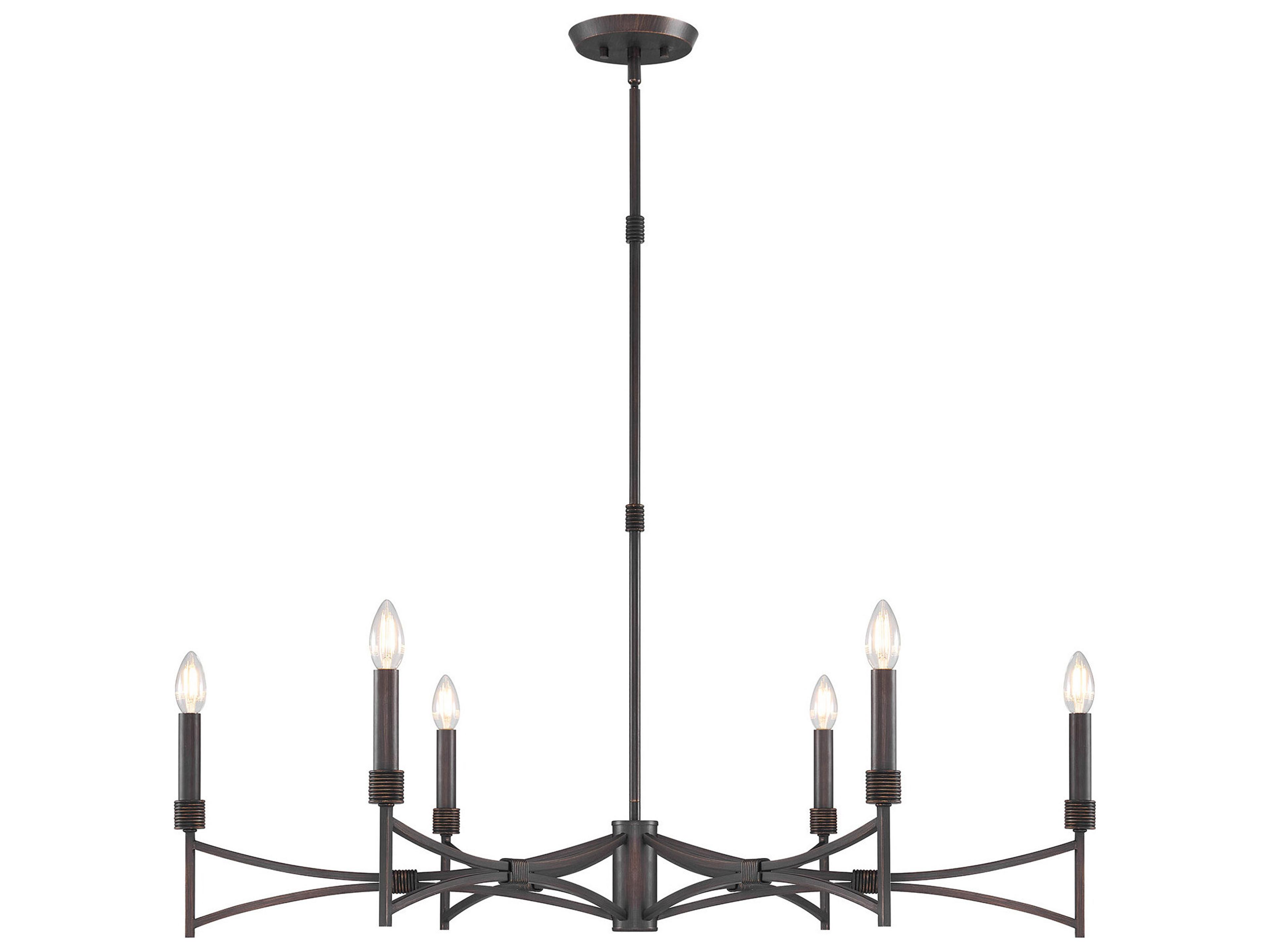 Savoy House Gardner 6-Light Champagne Mist Black Candelabra Chandelier