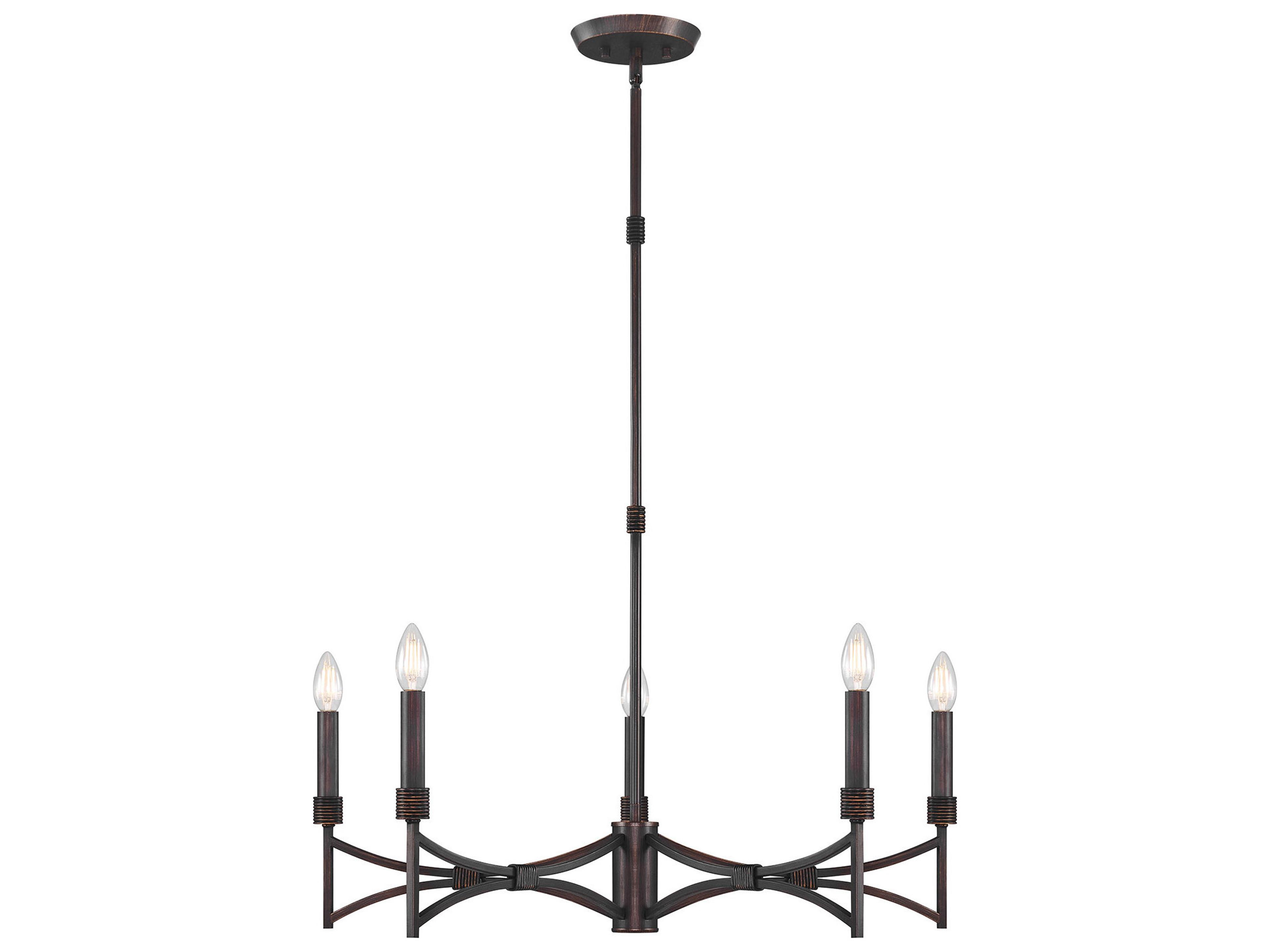 Savoy House Gardner 5-Light Champagne Mist Black Candelabra Chandelier
